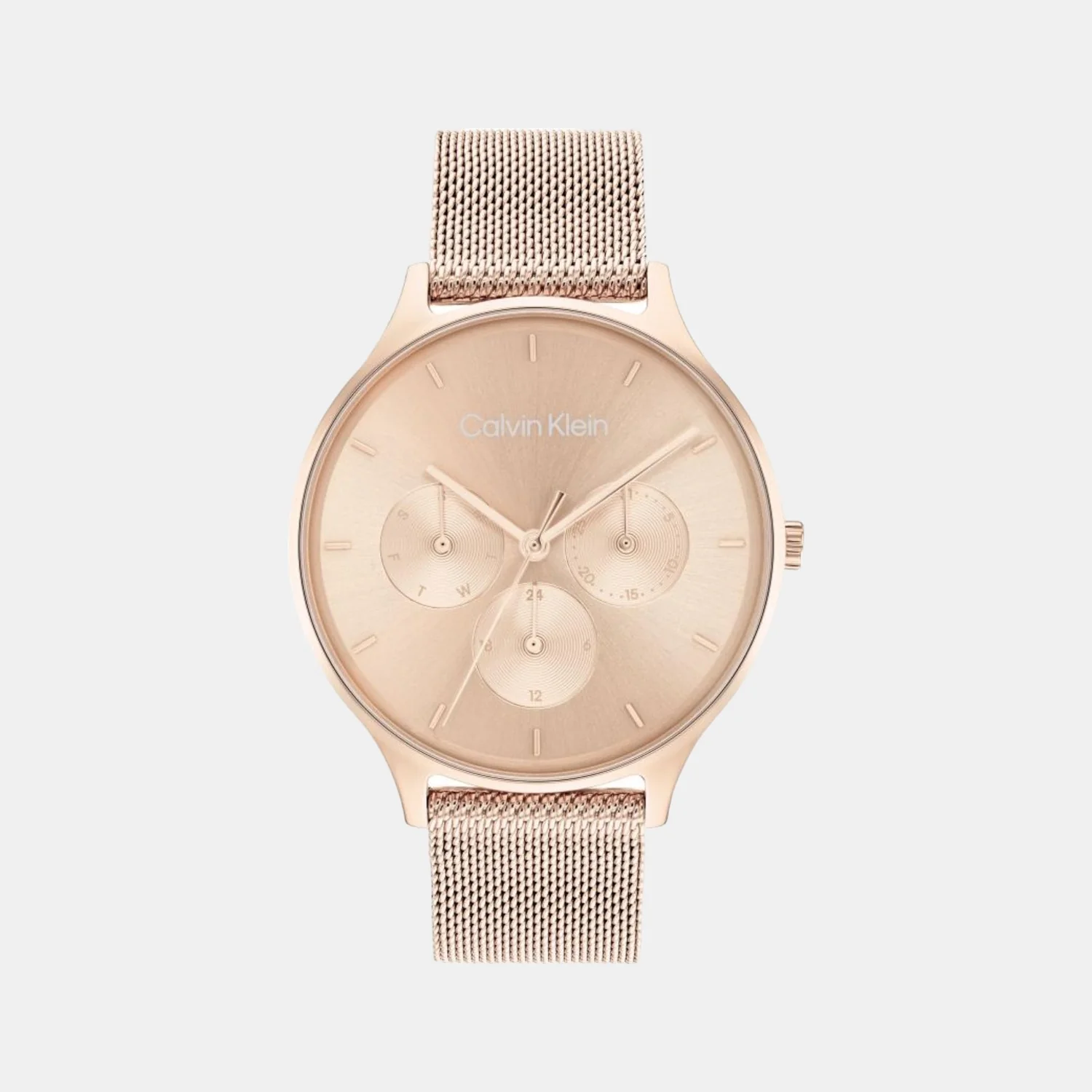 Timeless Women Quartz Rose Gold Dial Chronograph Stainless Steel Watch 25200102