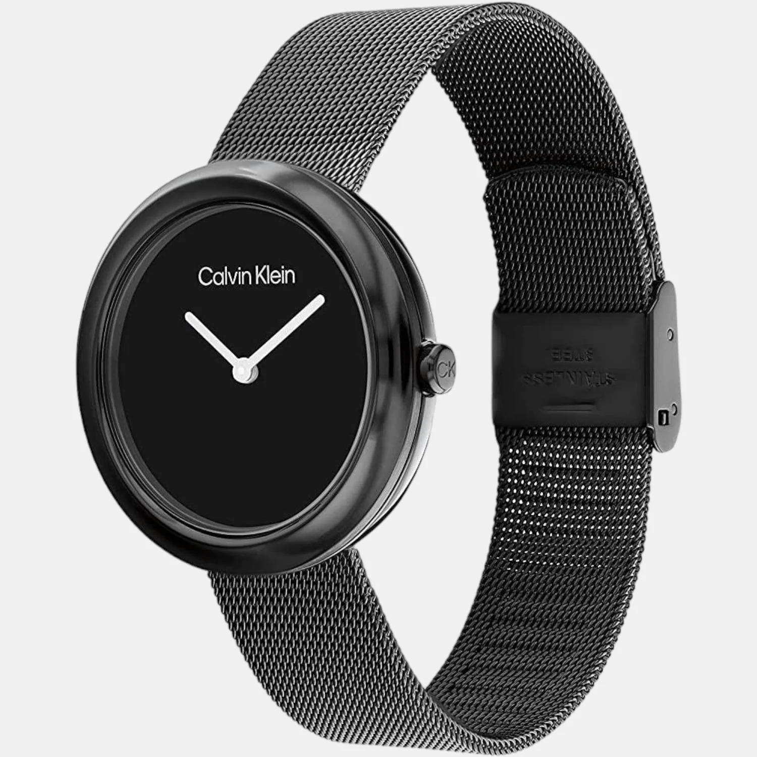 Twisted Bezel Women Quartz Black Dial Analog Stainless Steel Watch 25200015 - Image 2