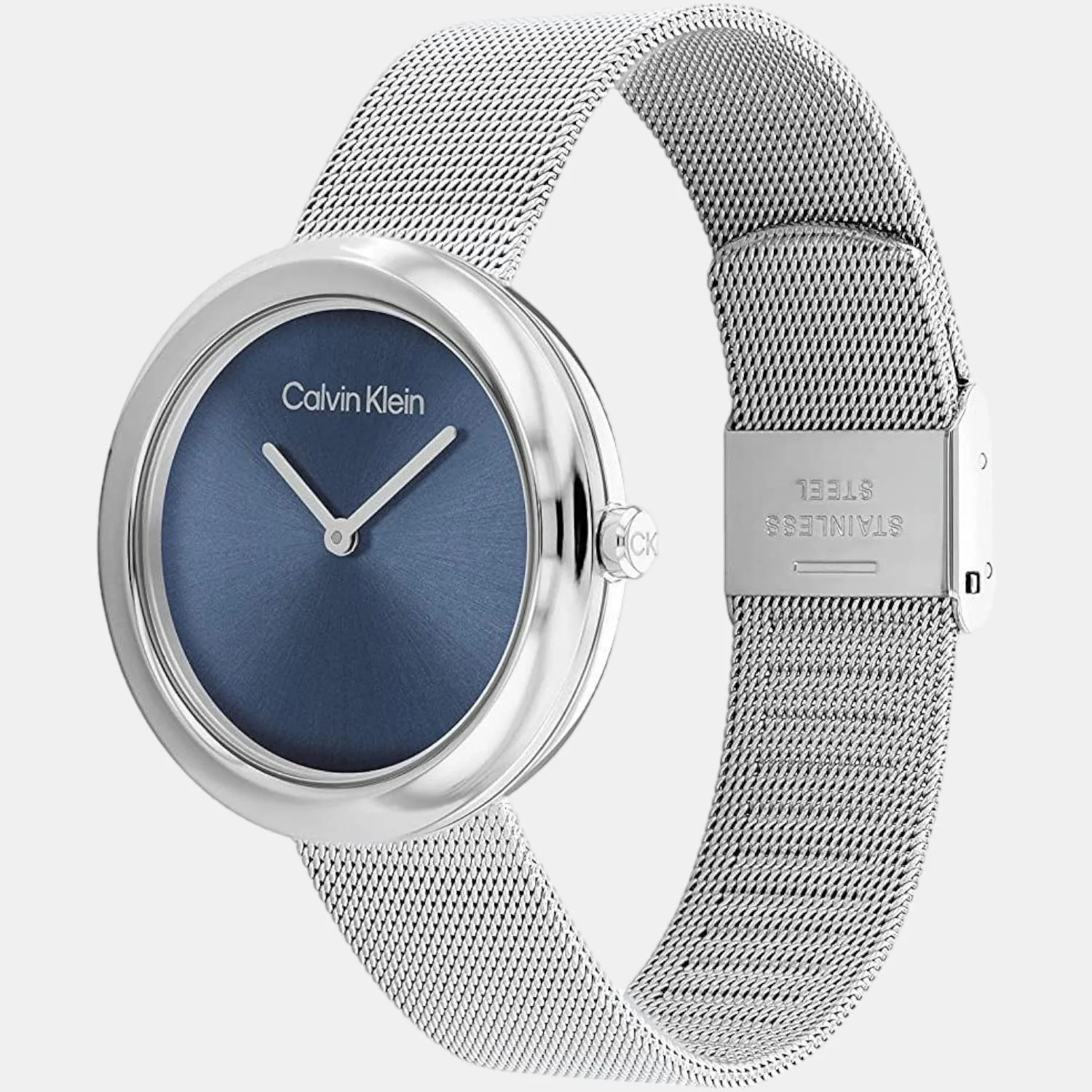 Twisted Bezel Women Quartz Blue Dial Analog Stainless Steel Watch 25200014 - Image 2