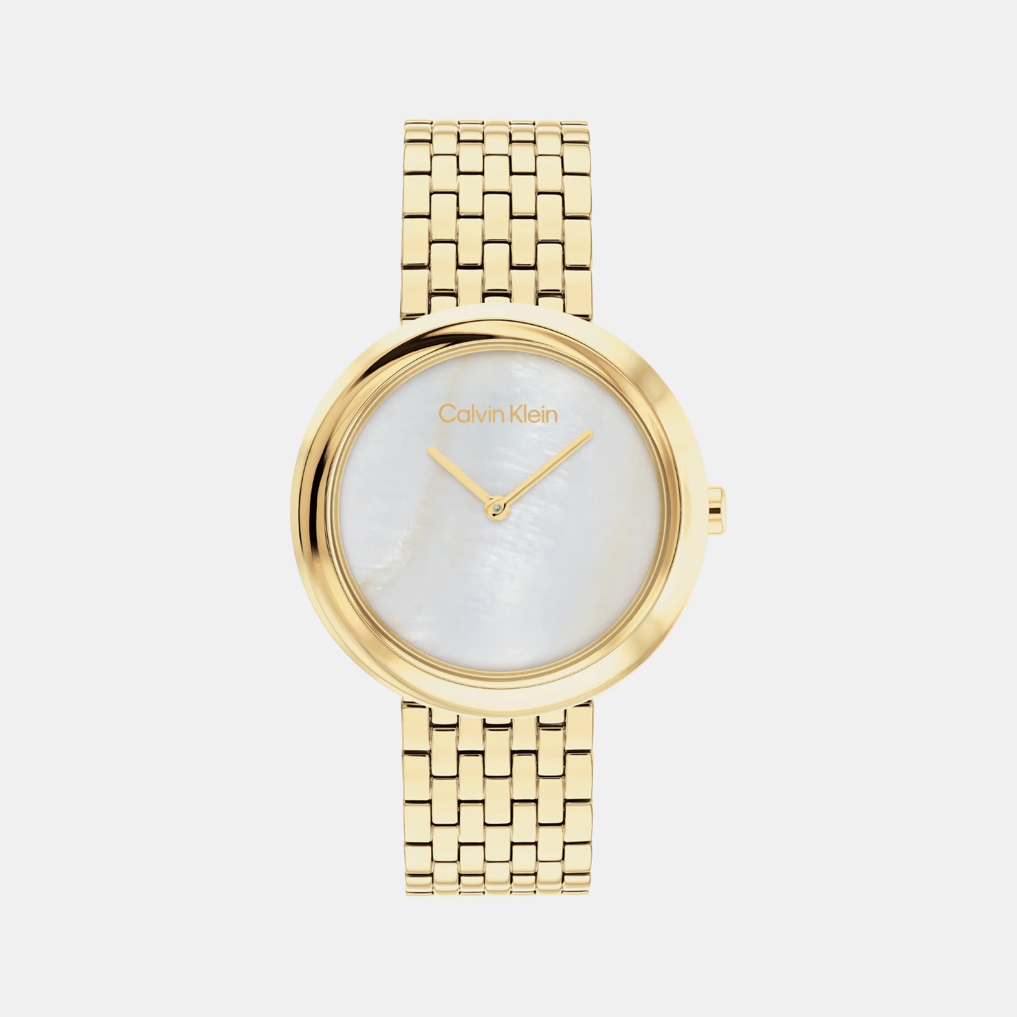 Twisted Bezel Women Quartz Mother Of Pearl Dial Analog Stainless Steel Watch 25200321 - Image 2