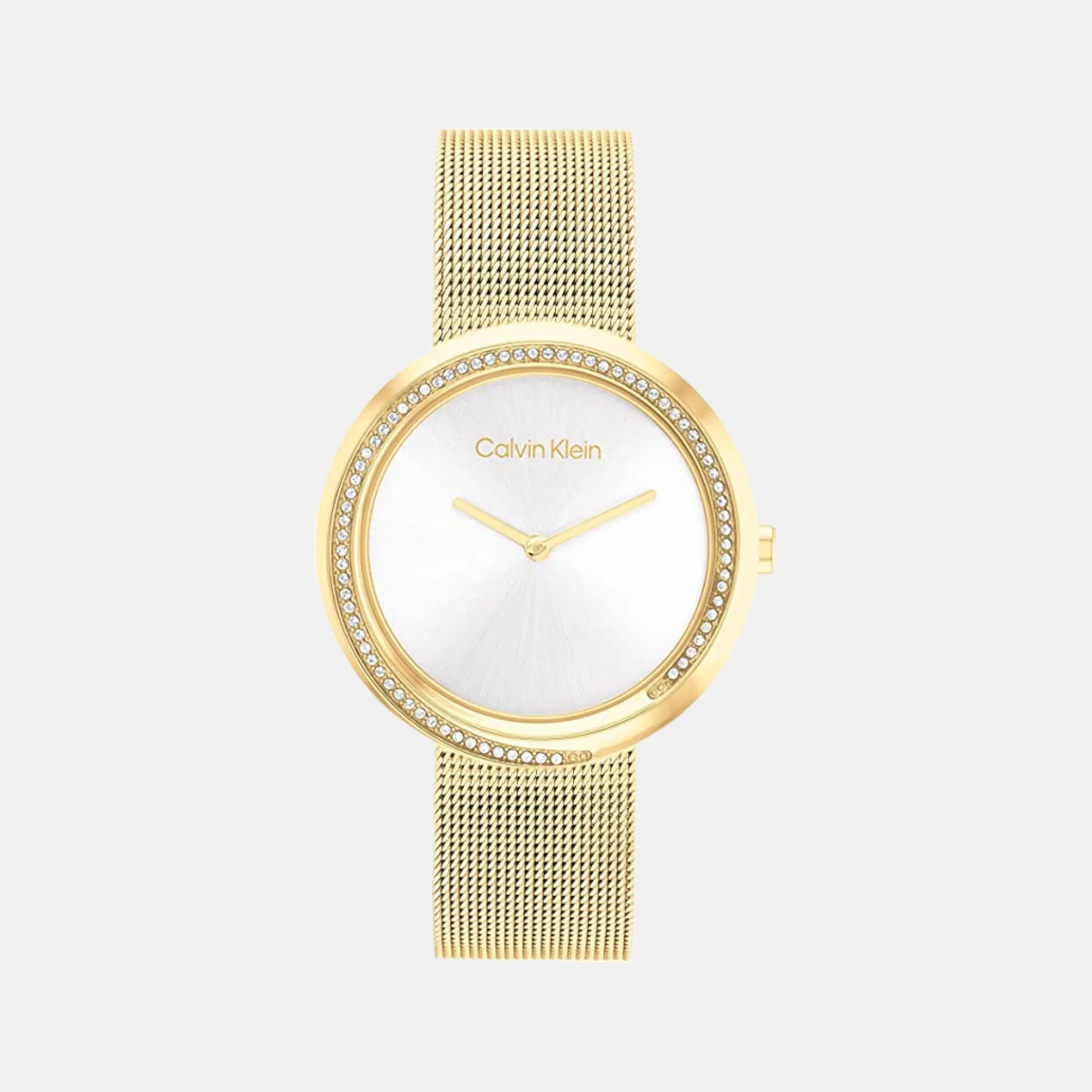 Twisted Bezel Women Quartz Dual Tone Dial Analog Mesh Watch 25200150 - Image 2