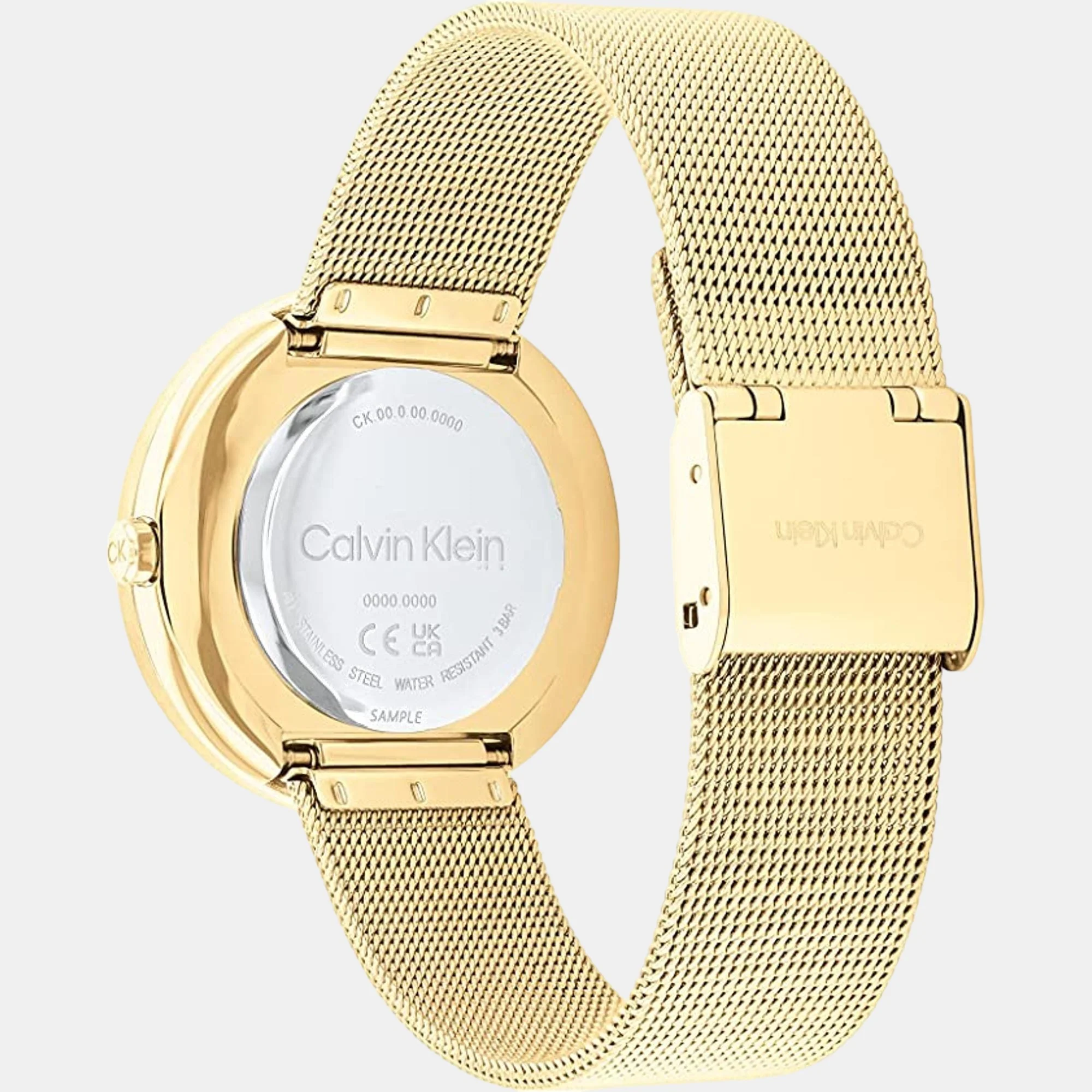 Twisted Bezel Women Quartz Dual Tone Dial Analog Mesh Watch 25200150 - Image 4