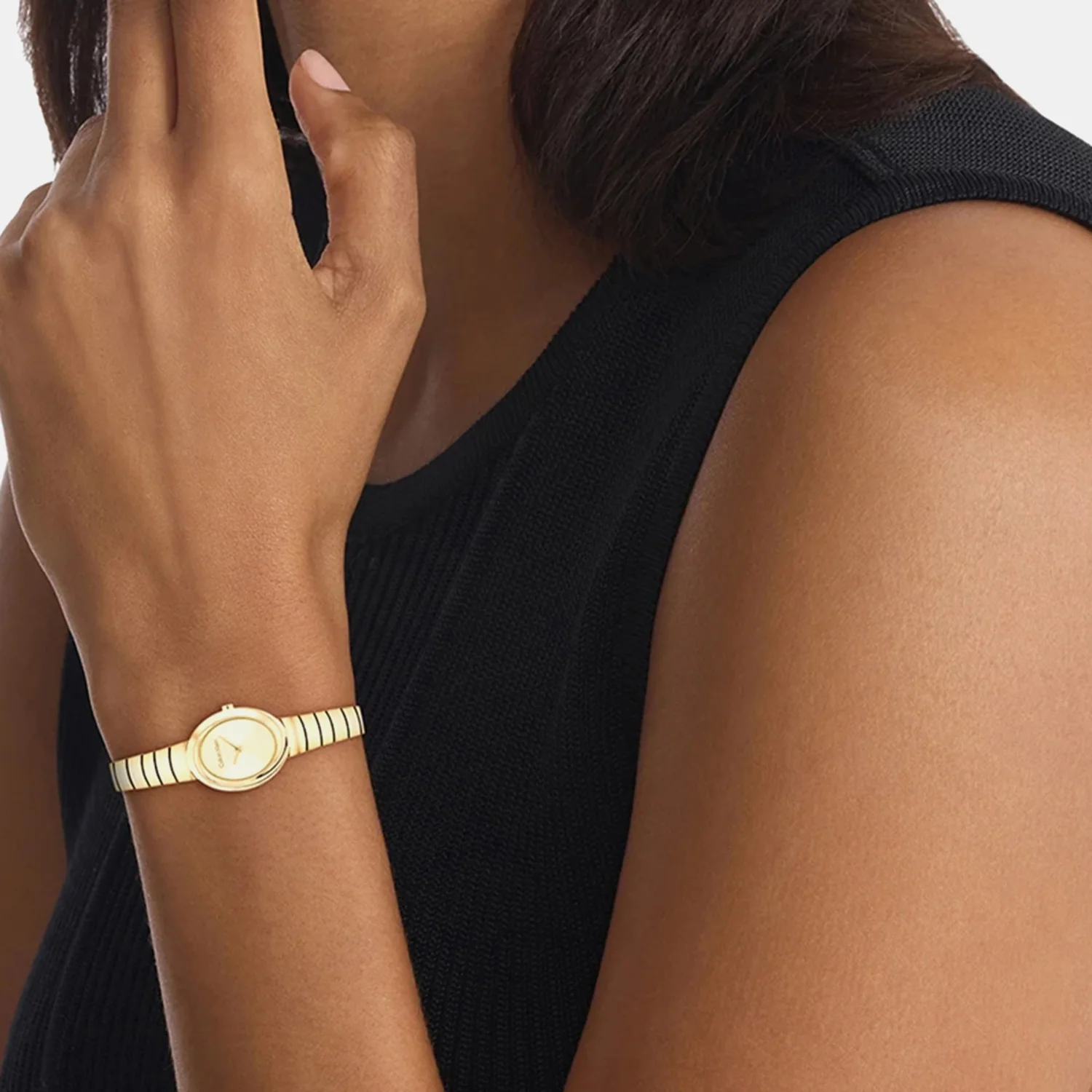 Women Quartz Gold Dial Analog Stainless Steel Watch 25100147 - Image 2