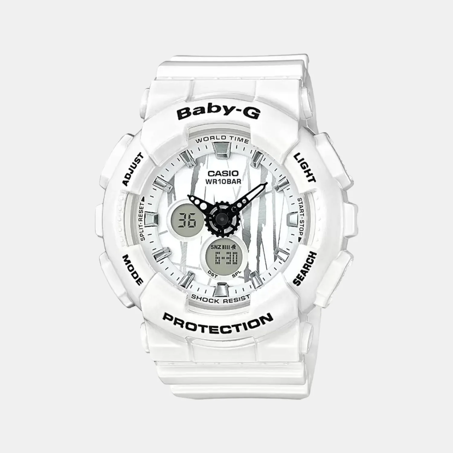 Baby-G Women Quartz White Dial Analog-Digital Resin Watch B176