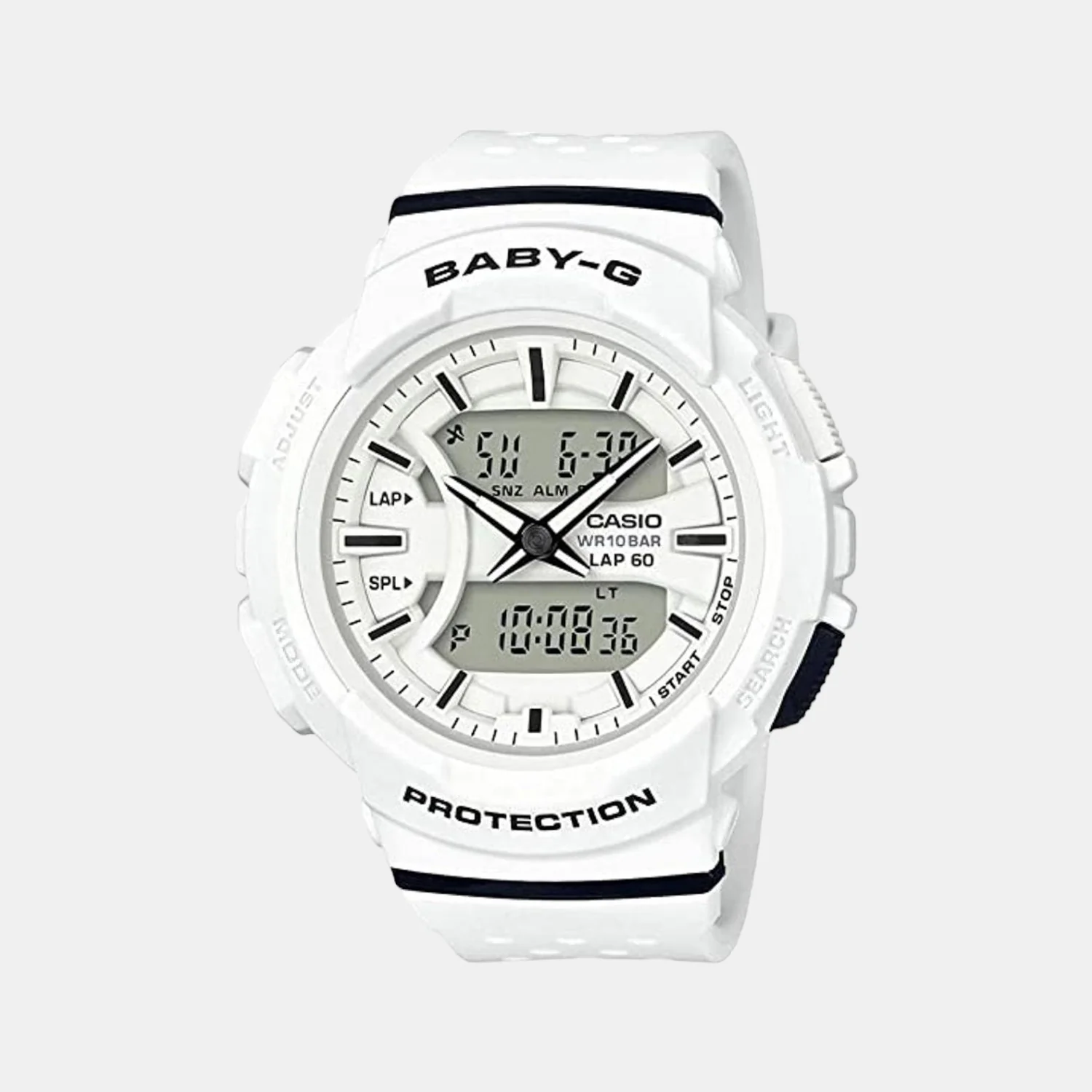 Baby-G Women Quartz White Dial Analog-Digital Resin Watch B190