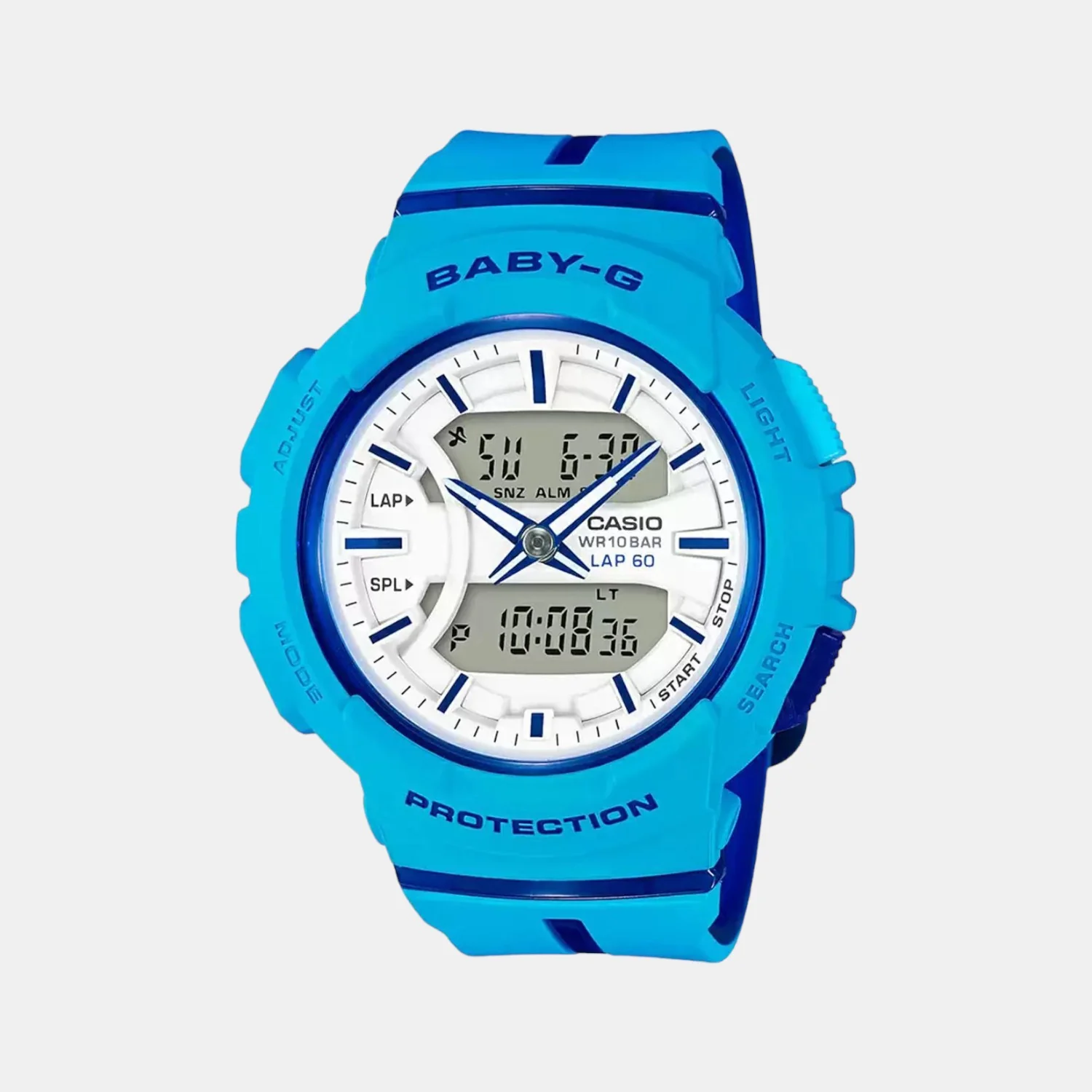 Baby-G Women Quartz White Dial Analog-Digital Resin Watch B197