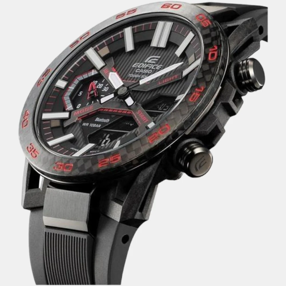 Edifice Men Quartz Black Dial Analog-Digital Resin Watch ED563 - Image 2