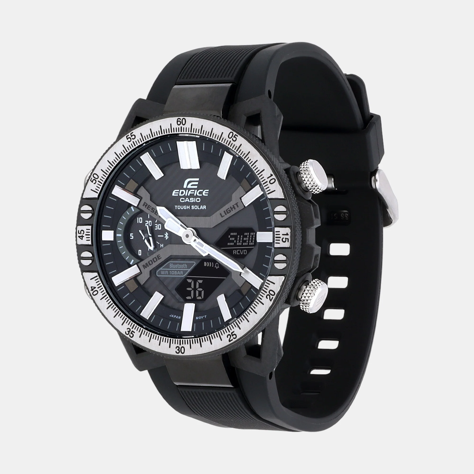 Edifice Men Quartz Black Dial Analog-Digital Resin Watch ED588 - Image 5