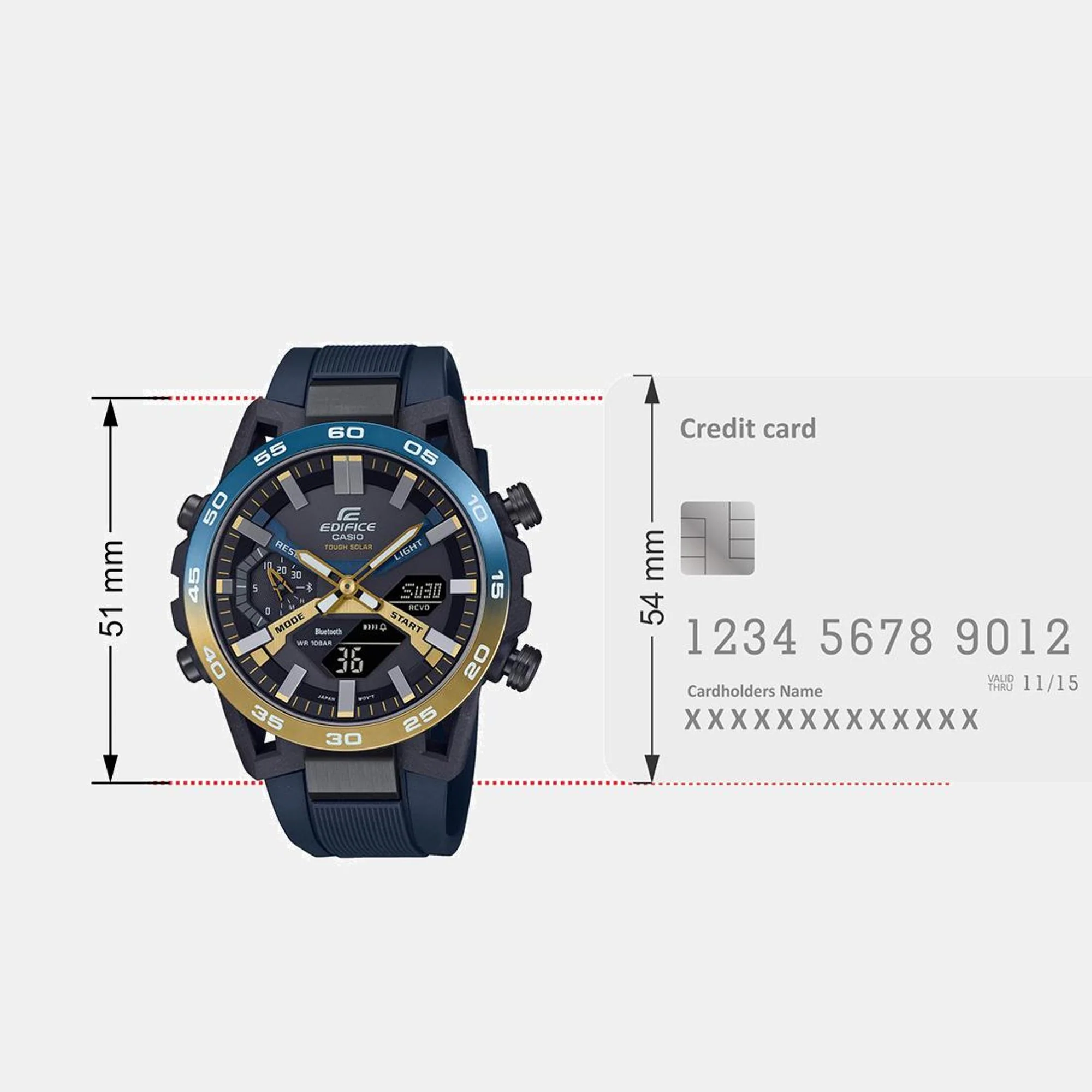 Edifice Men Quartz Black Dial Analog-Digital Resin Watch ED610 - Image 9
