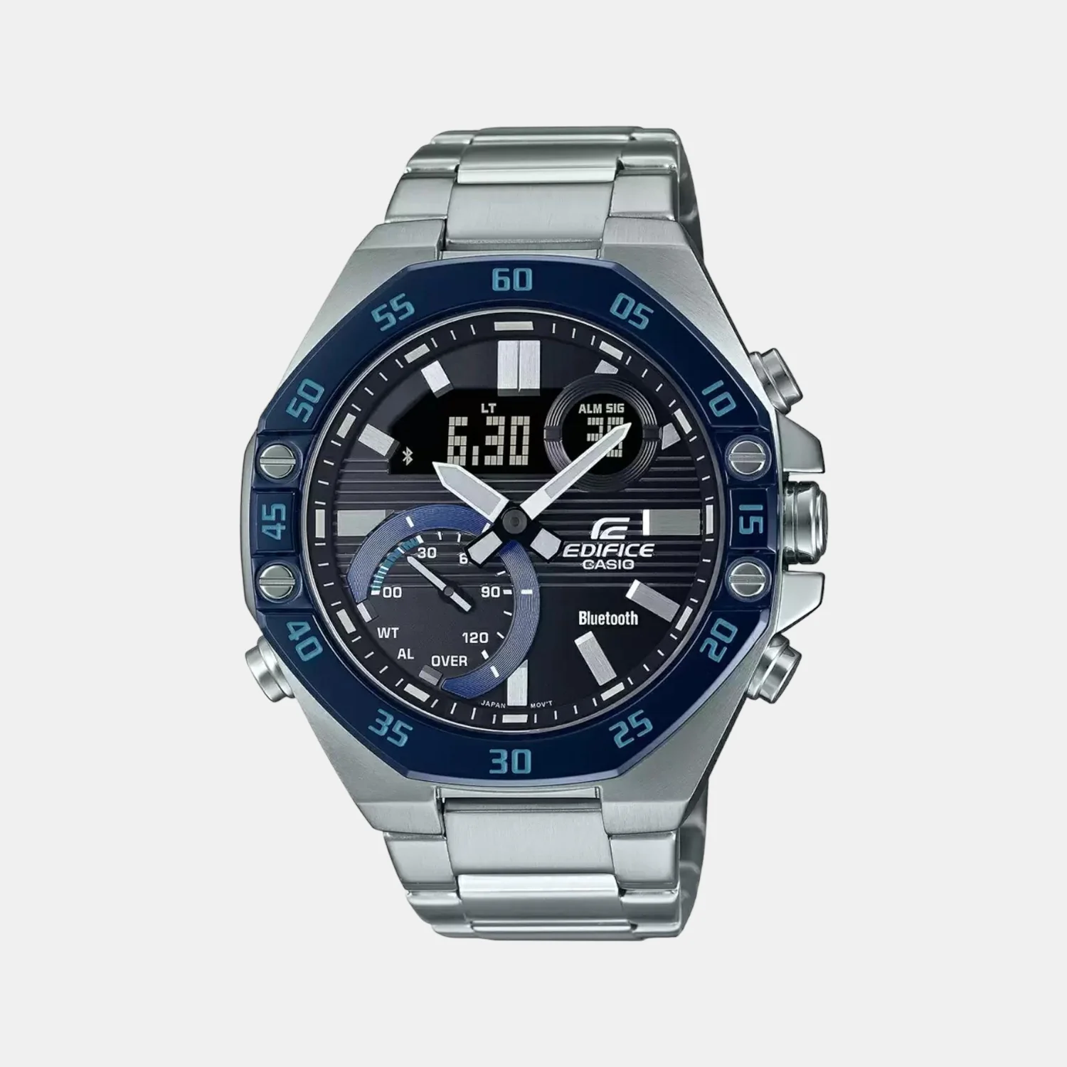 G-Shock Men Quartz Black Dial Analog-Digital Stainless Steel Watch ED524