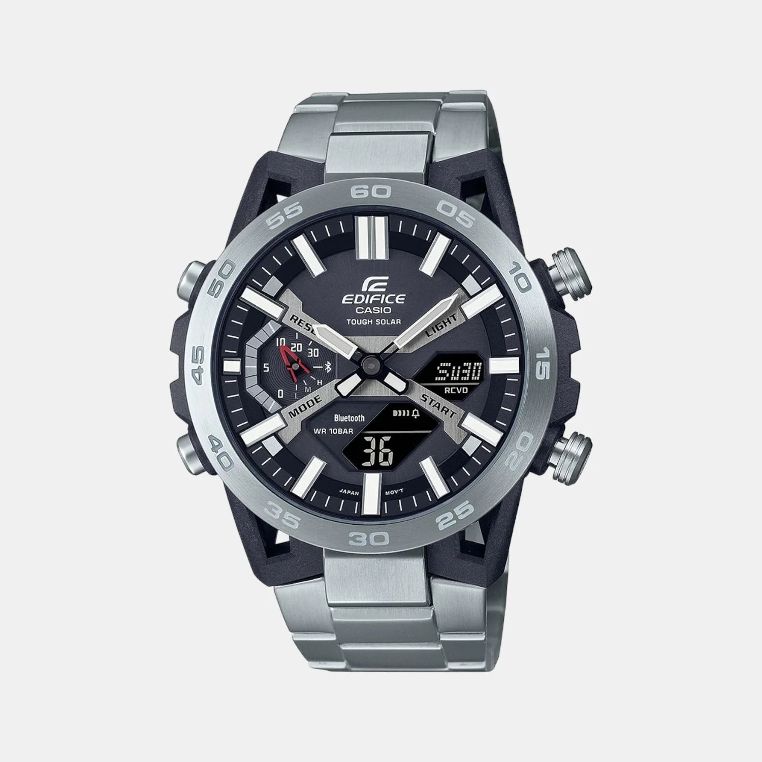 Edifice Men Quartz Black Dial Analog-Digital Stainless Steel Watch ED564