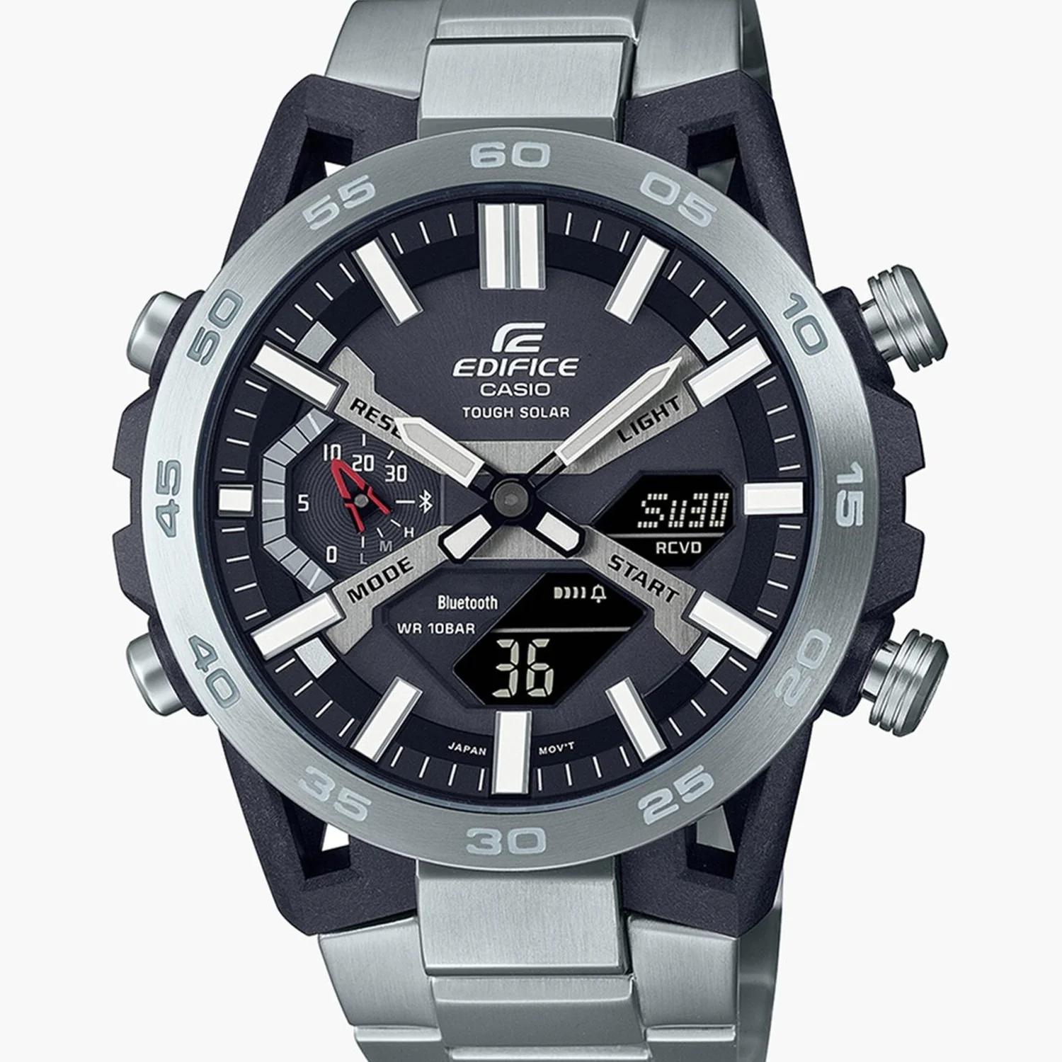Edifice Men Quartz Black Dial Analog-Digital Stainless Steel Watch ED564 - Image 3