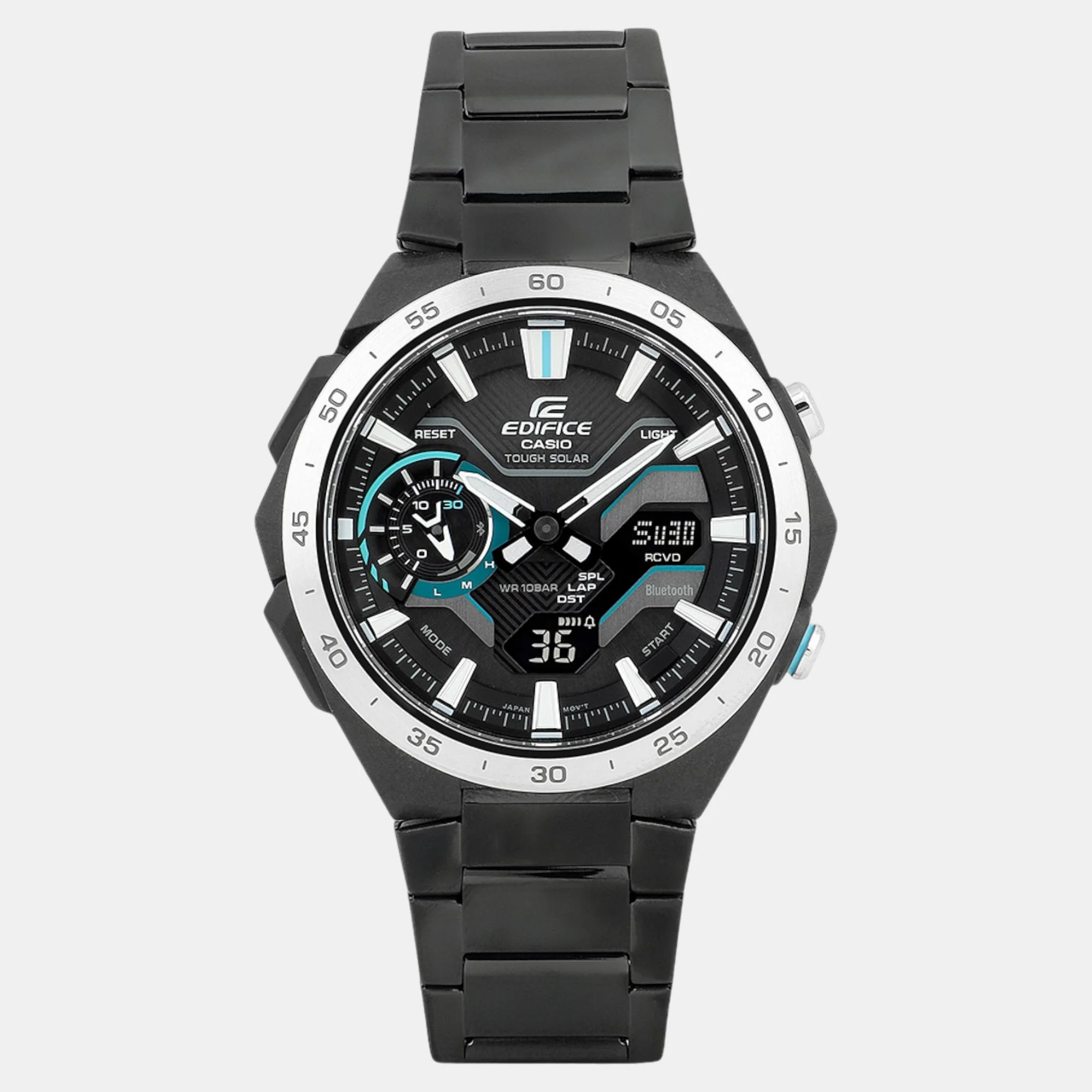 G-Shock Men Quartz Black Dial Analog-Digital Stainless Steel Watch ED590 - Image 2