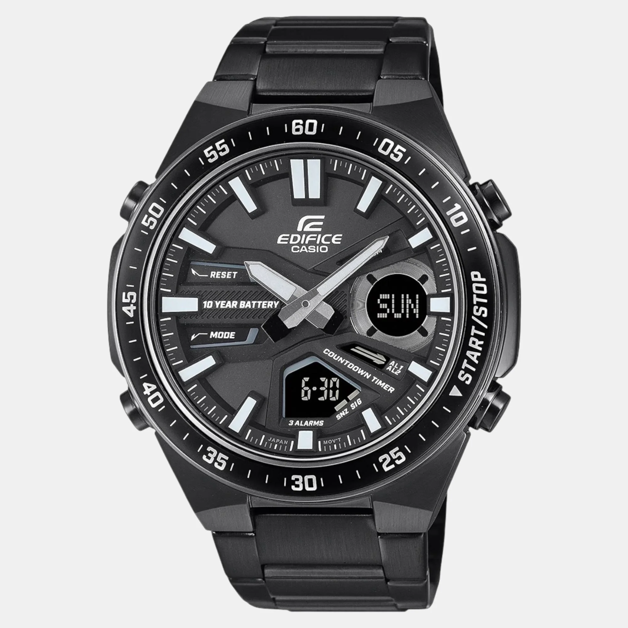 Edifice Men Quartz Black Dial Analog-Digital Stainless Steel Watch ED601 - Image 2