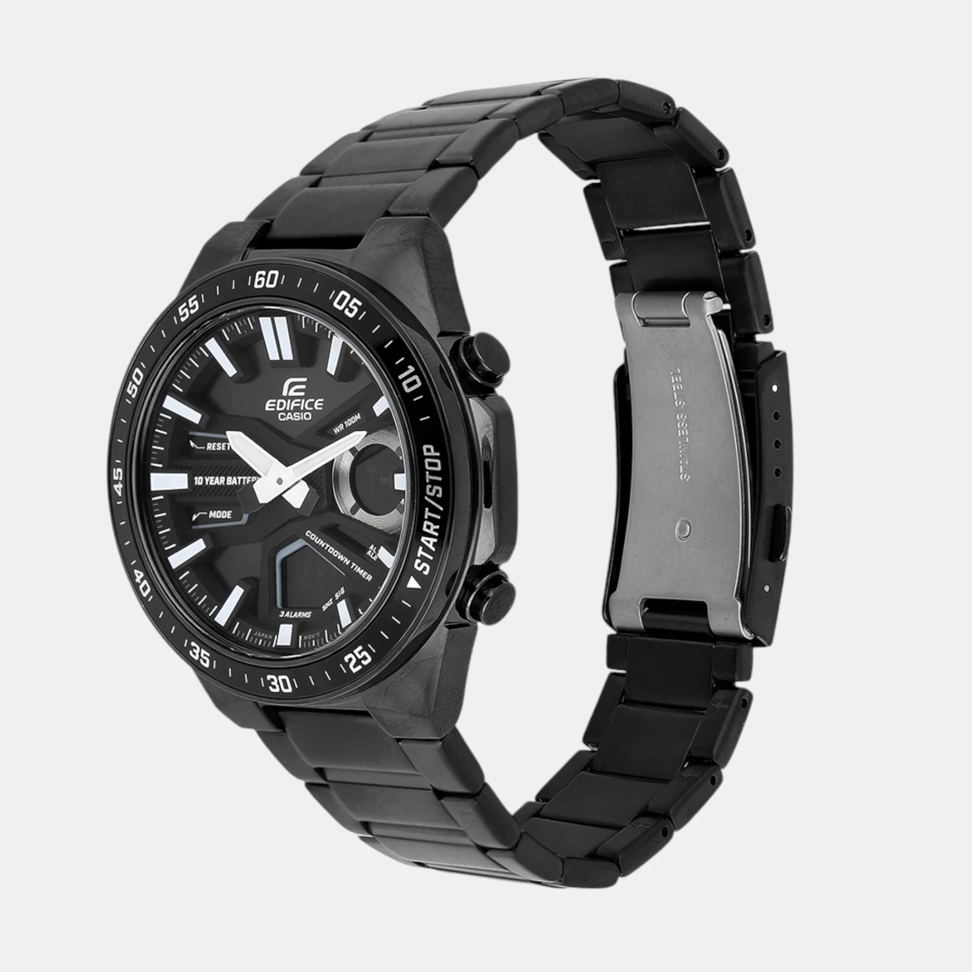 Edifice Men Quartz Black Dial Analog-Digital Stainless Steel Watch ED601 - Image 3