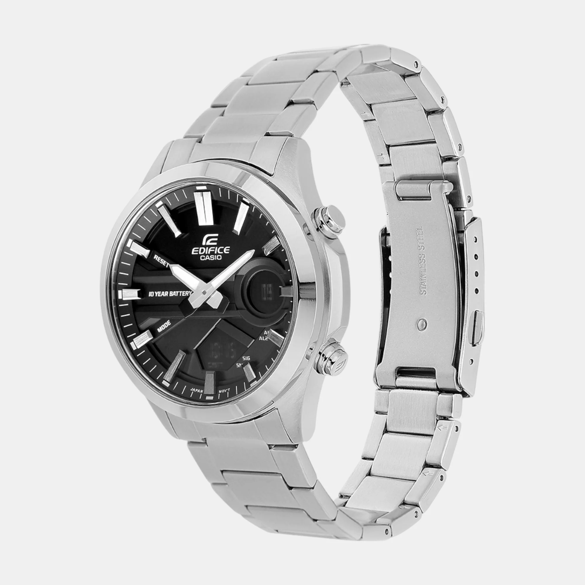 Edifice Men Quartz Black Dial Analog-Digital Stainless Steel Watch ED624 - Image 5