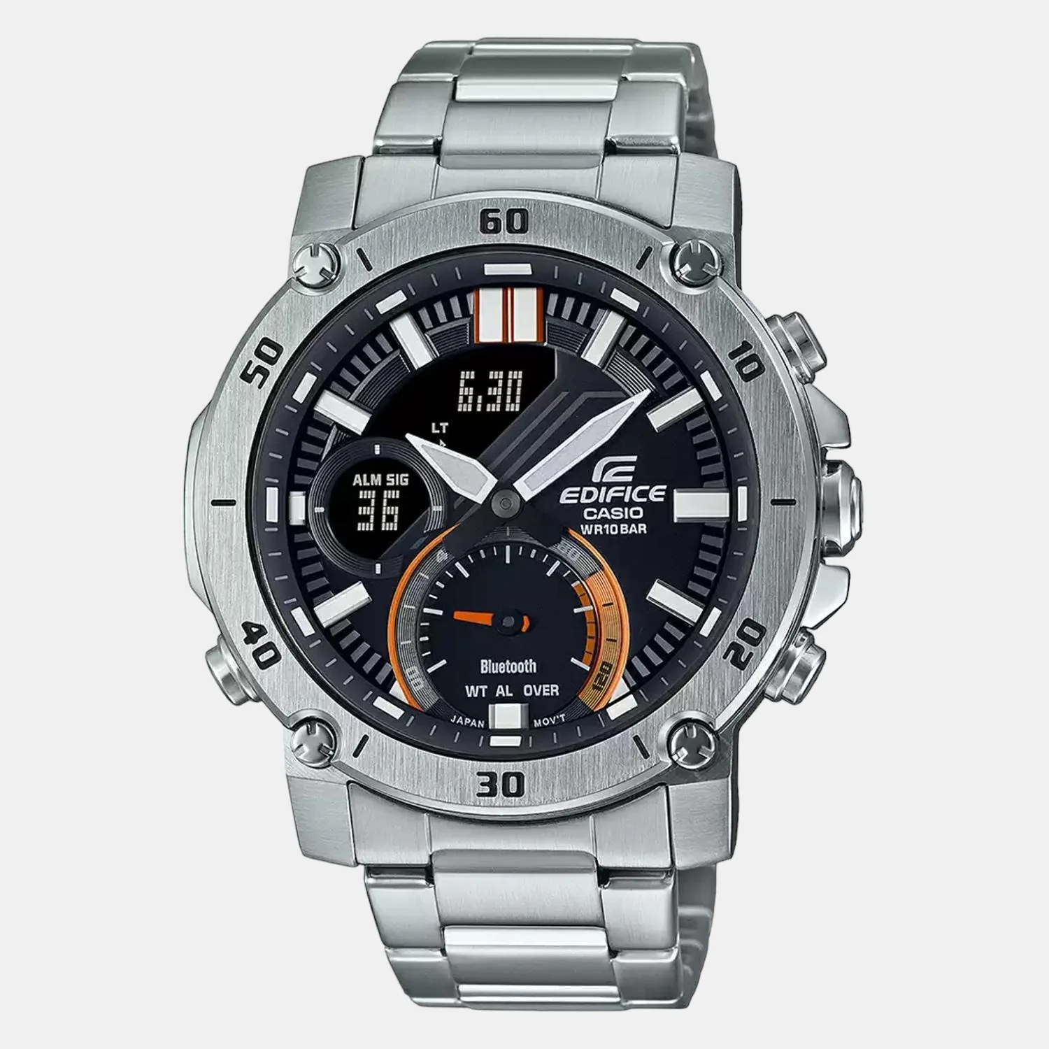 Edifice Men Quartz Black Dial Analog-Digital Stainless Steel Watch EX524 - Image 2