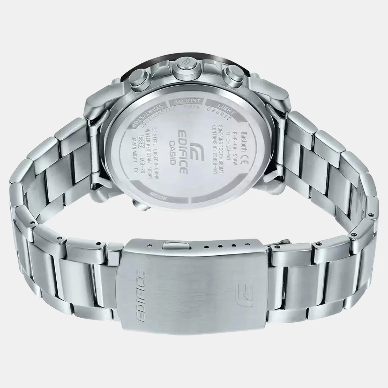 Edifice Men Quartz Black Dial Analog-Digital Stainless Steel Watch EX525 - Image 5