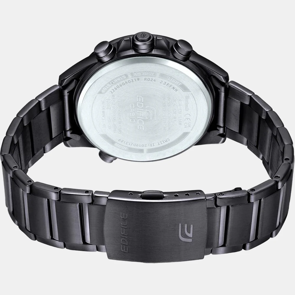 Edifice Men Quartz Black Dial Analog-Digital Stainless Steel Watch EX547 - Image 4
