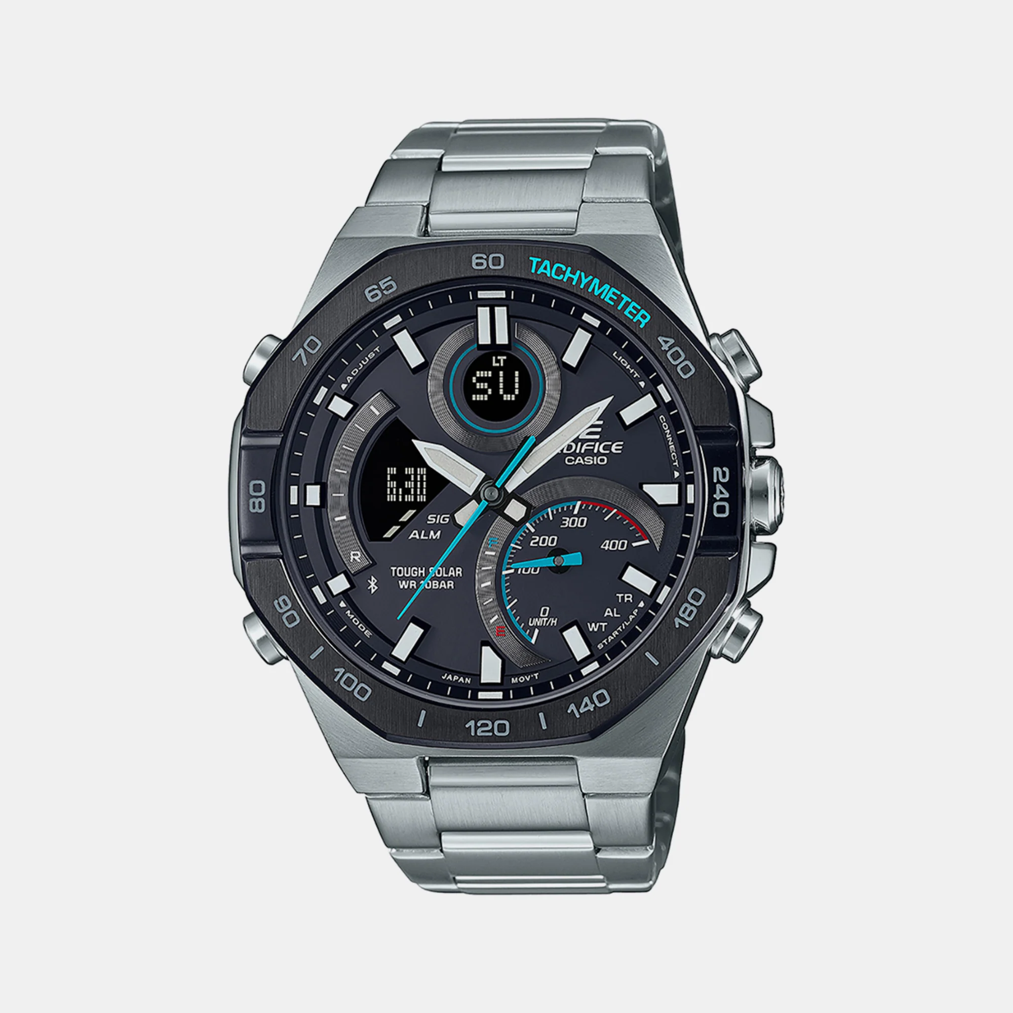 Edifice Men Quartz Black Dial Analog-Digital Stainless Steel Watch EX554 - Image 2