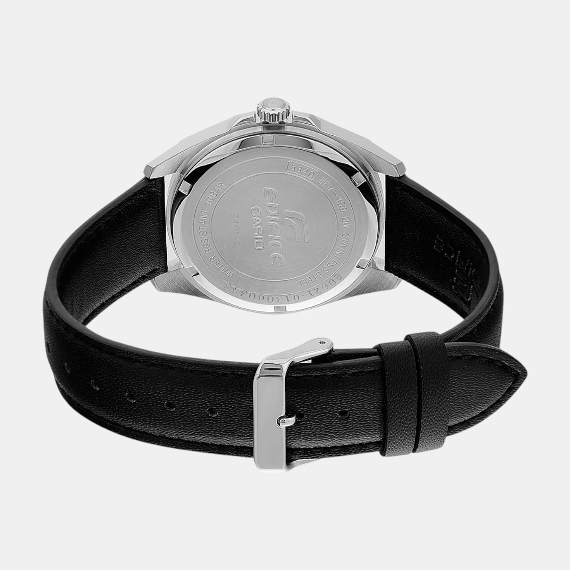 Edifice Men Quartz Black Dial Analog Leather Watch ED621 - Image 7