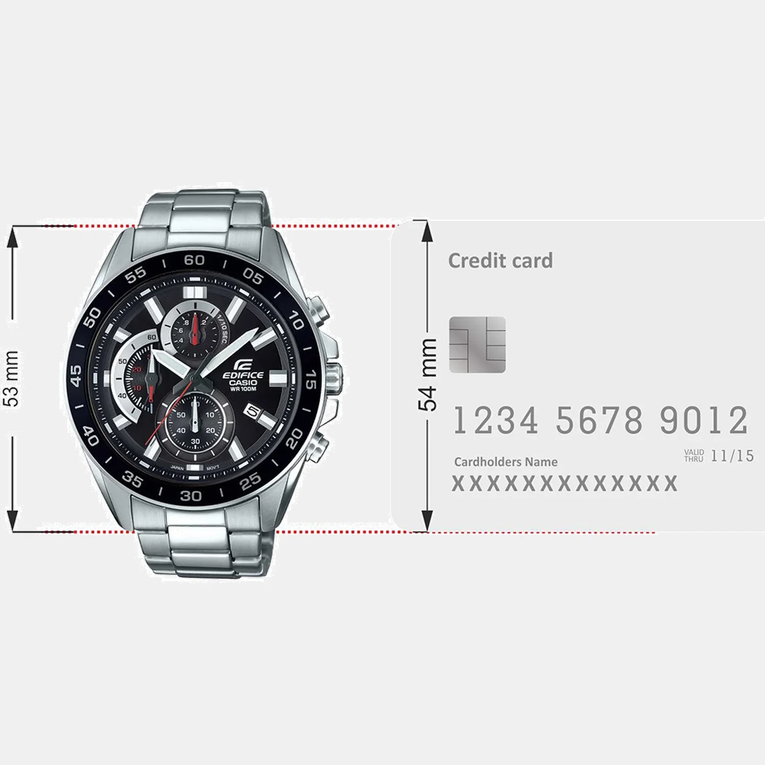 Edifice Men Quartz Black Dial Analog Stainless Steel Watch ED554 - Image 5