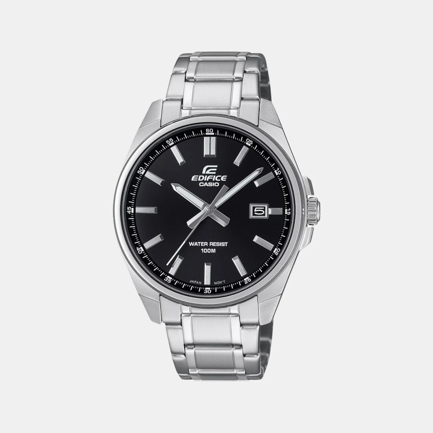 Edifice Men Quartz Black Dial Analog Stainless Steel Watch ED618