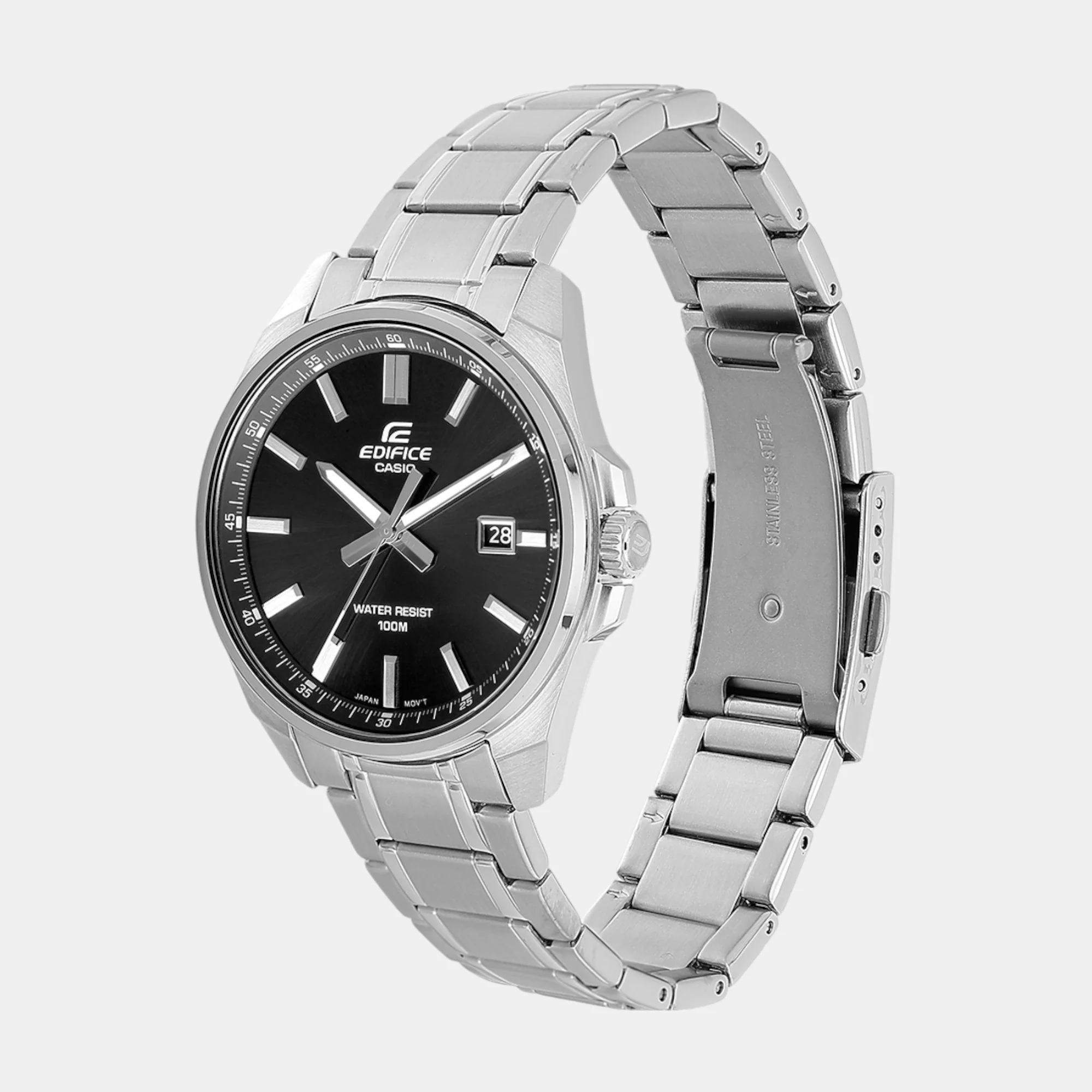 Edifice Men Quartz Black Dial Analog Stainless Steel Watch ED618 - Image 4