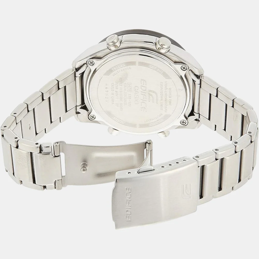 Edifice Men Quartz Black Dial Analog Stainless Steel Watch EX501 - Image 2