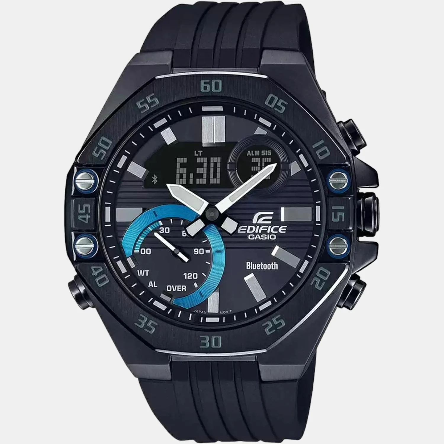 Edifice Men Quartz Black Dial Chronograph Resin Watch ED496 - Image 3