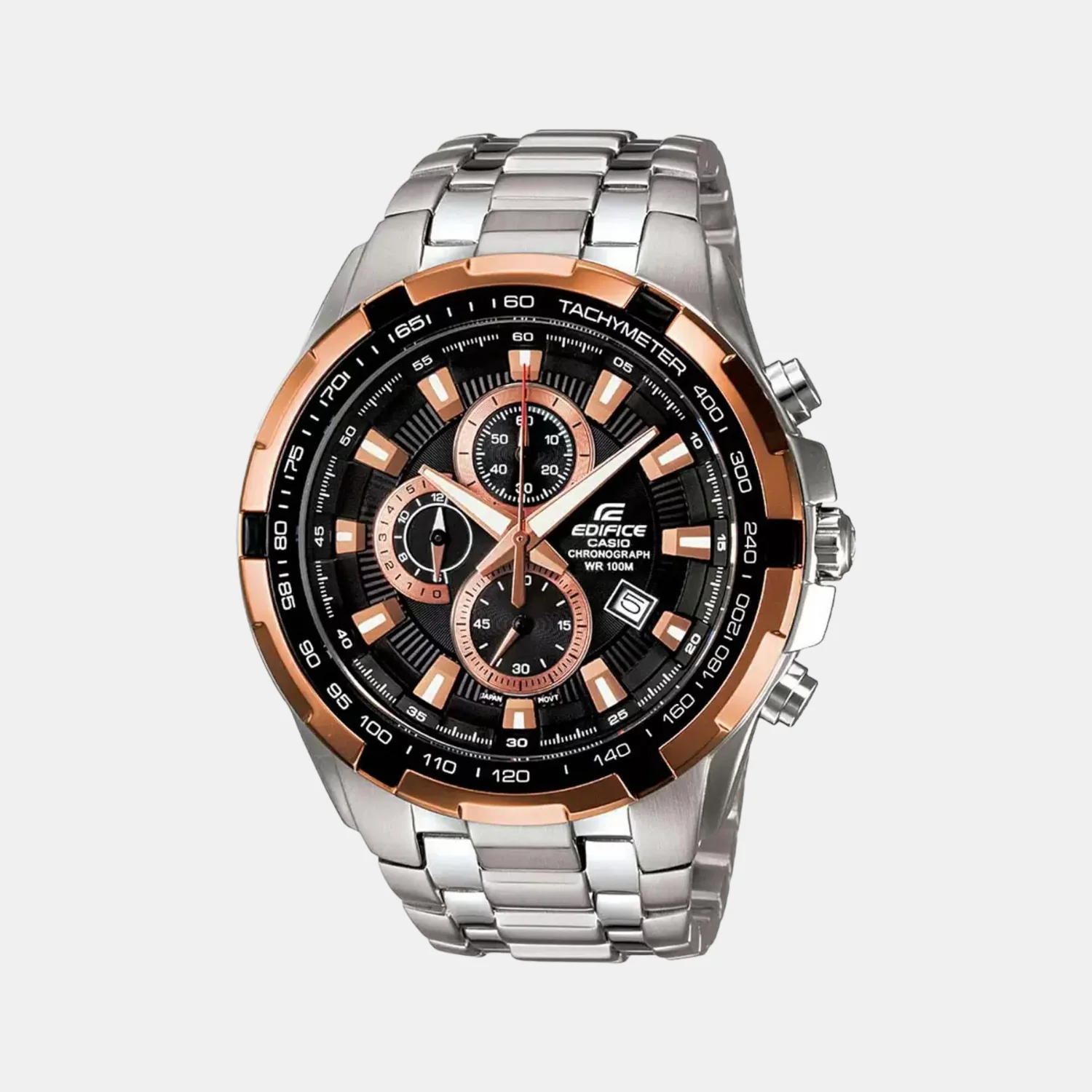 Edifice Men Quartz Black Dial Chronograph Stainless Steel Watch ED368 - Image 2