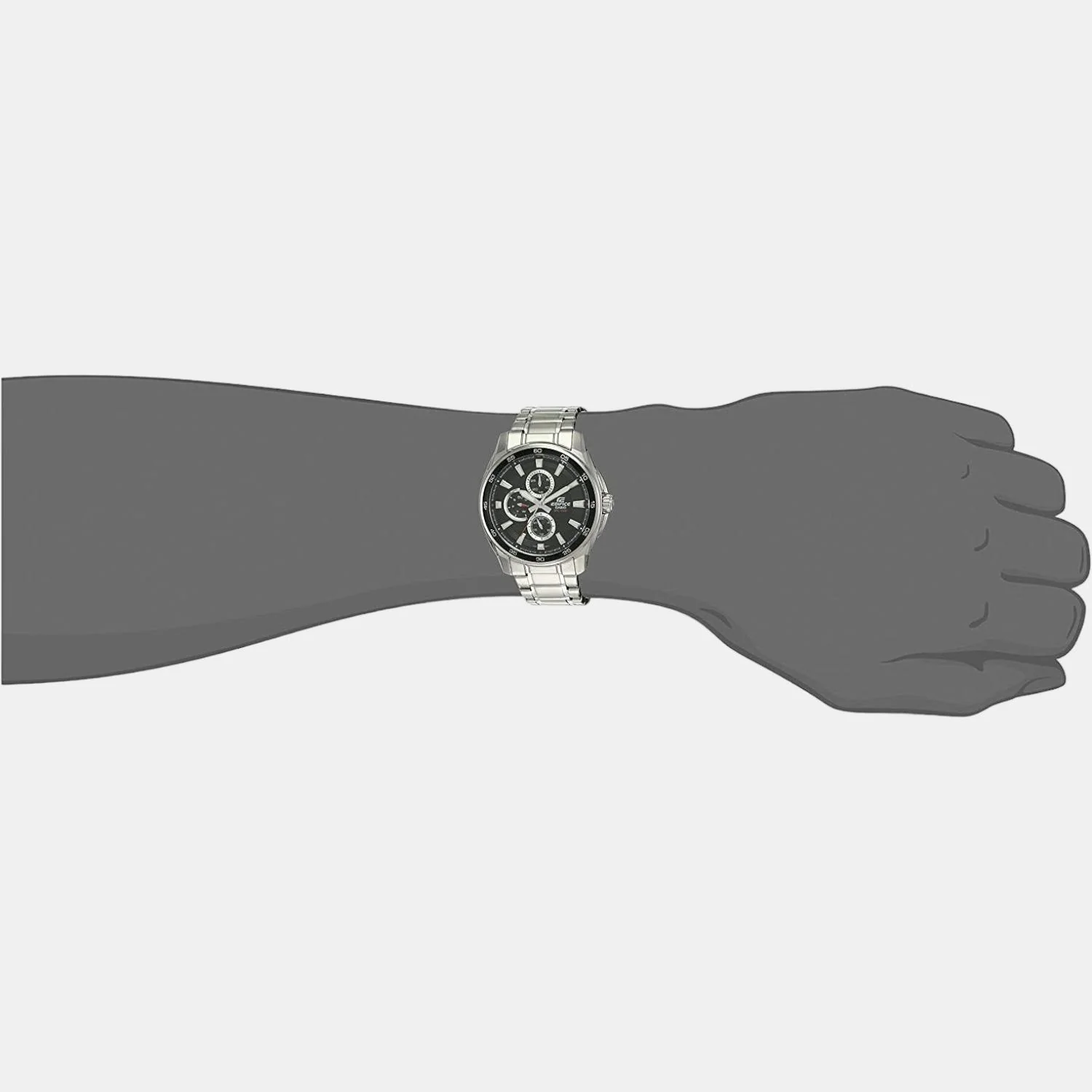 Edifice Men Quartz Black Dial Chronograph Stainless Steel Watch ED420 - Image 4