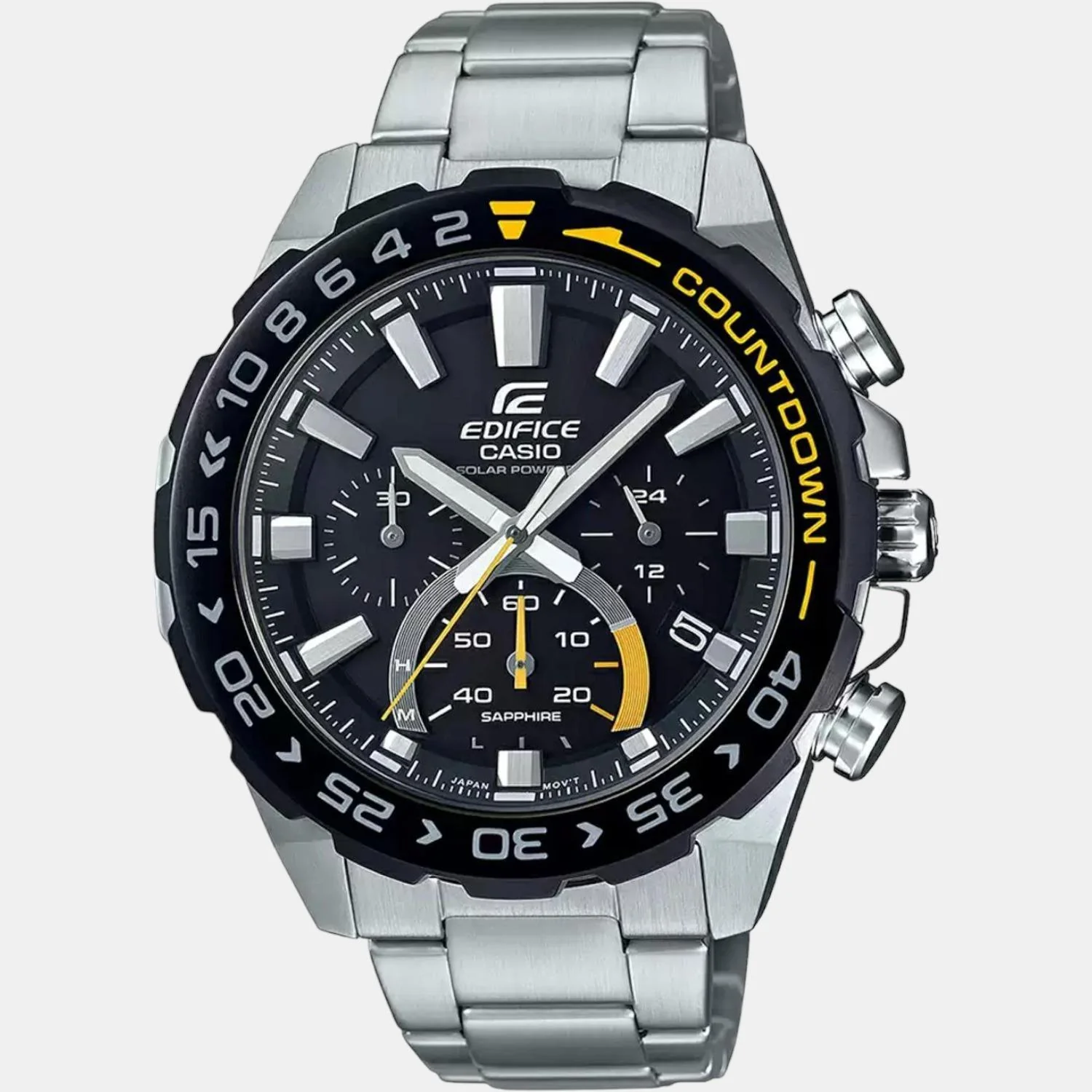 Edifice Men Quartz Black Dial Chronograph Stainless Steel Watch ED475 - Image 2