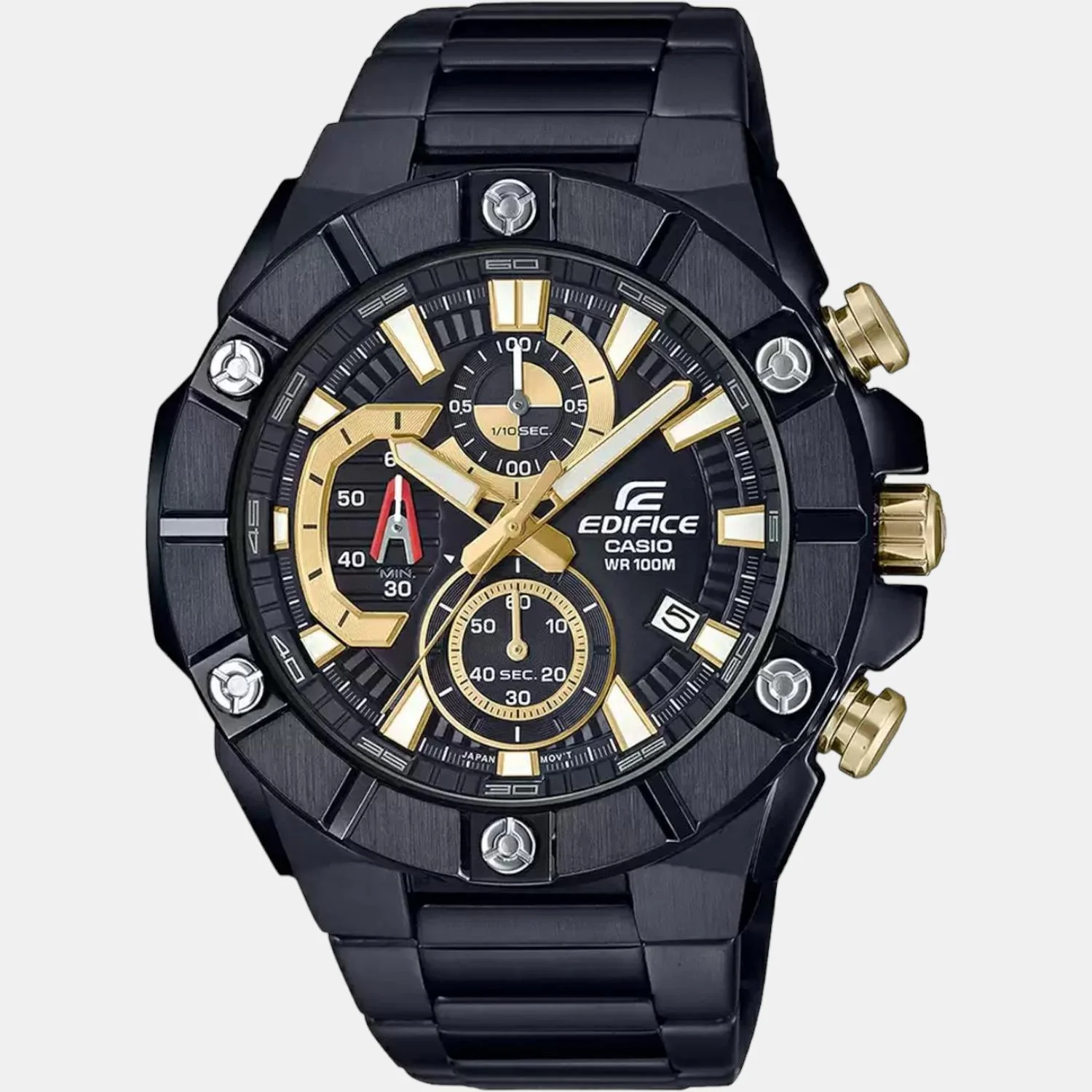 Edifice Men Quartz Black Dial Chronograph Stainless Steel Watch ED489 - Image 2