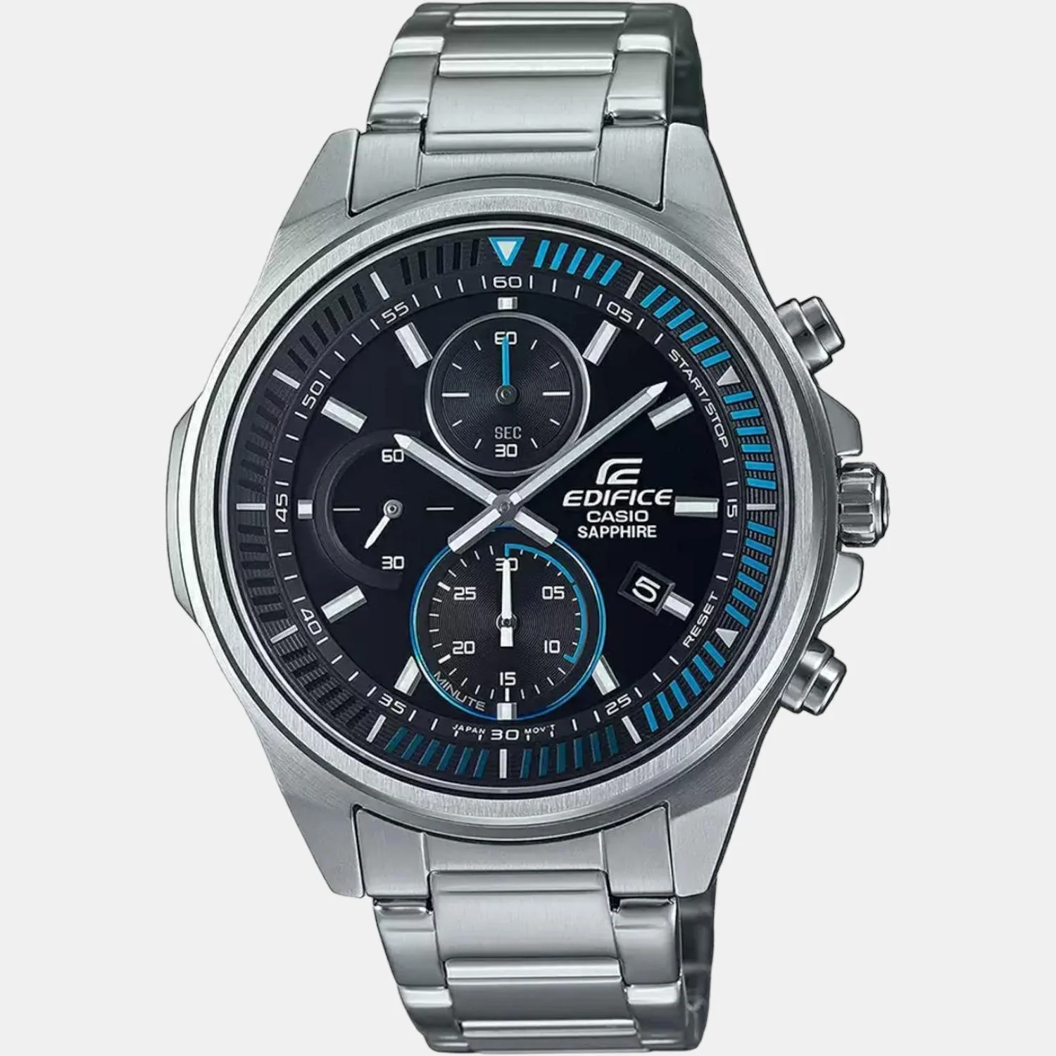 Edifice Men Quartz Black Dial Chronograph Stainless Steel Watch ED506 - Image 2