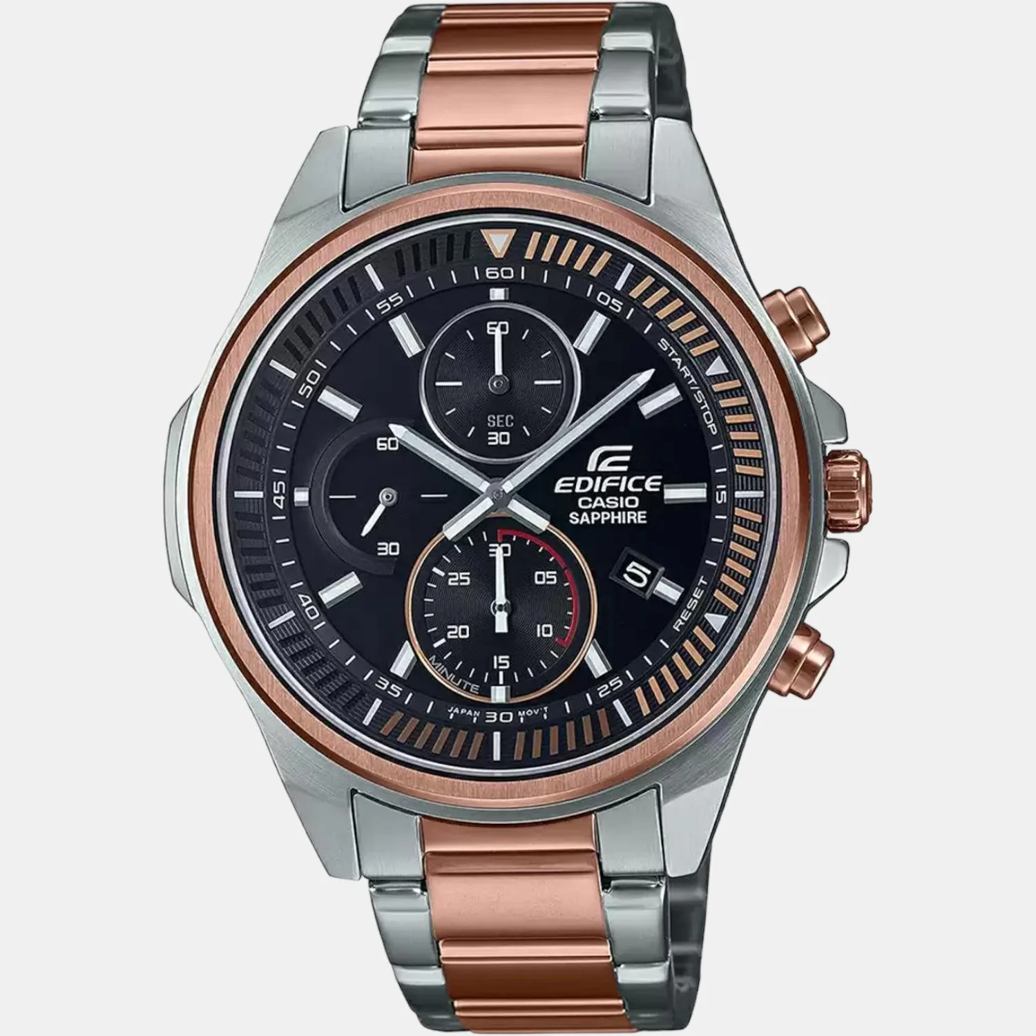 Edifice Men Quartz Black Dial Chronograph Stainless Steel Watch ED508 - Image 2