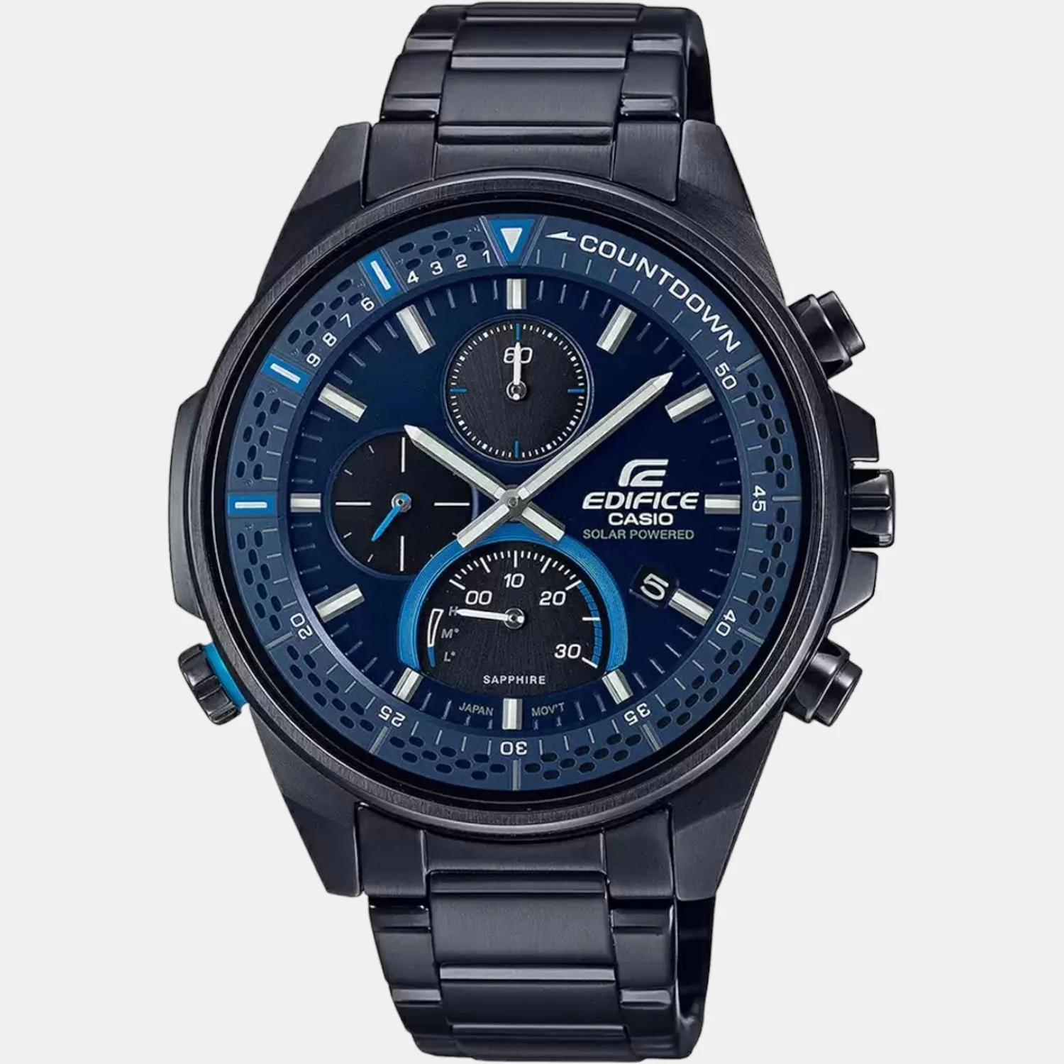 Edifice Men Quartz Black Dial Chronograph Stainless Steel Watch ED510 - Image 2