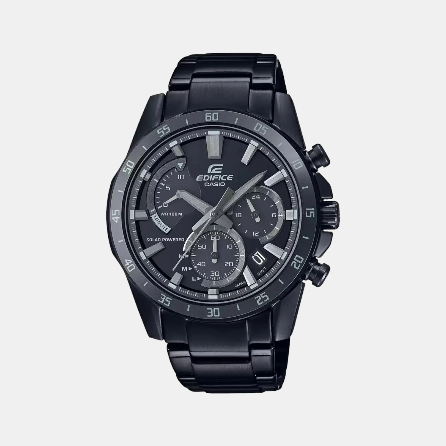Edifice Men Quartz Black Dial Chronograph Stainless Steel Watch ED529