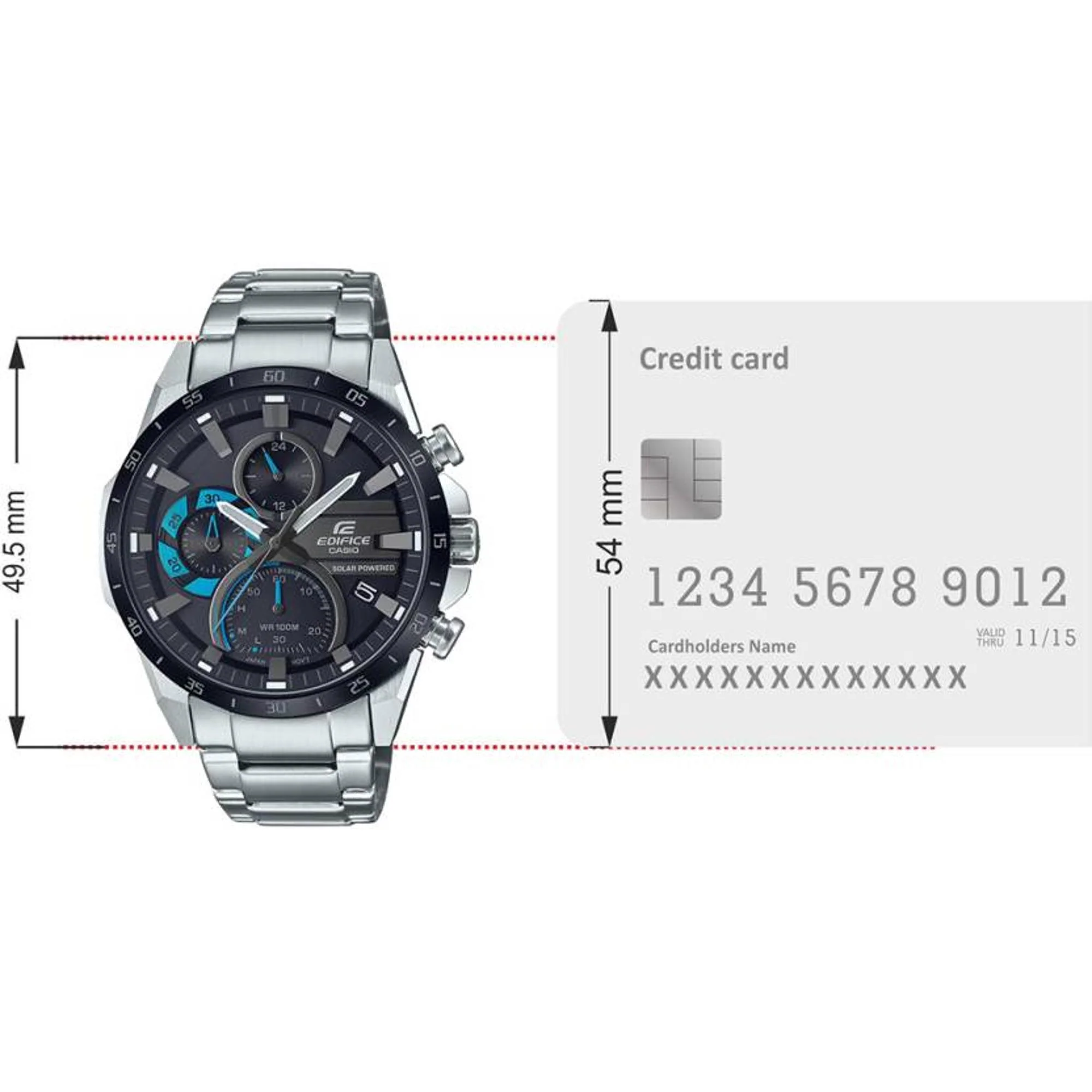 Edifice Men Quartz Black Dial Chronograph Stainless Steel Watch ED567 - Image 6