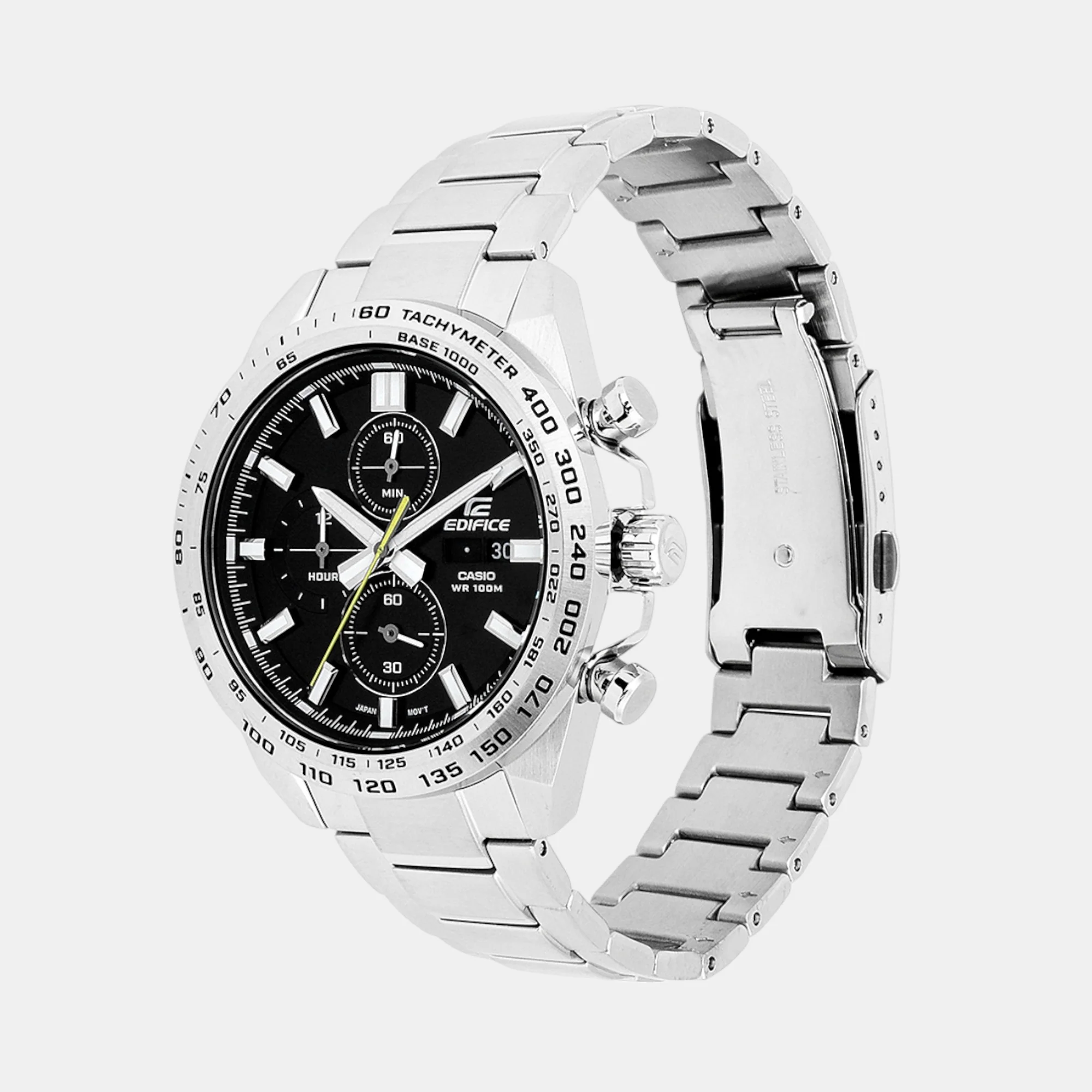 Edifice Men Quartz Black Dial Chronograph Stainless Steel Watch ED593 - Image 3