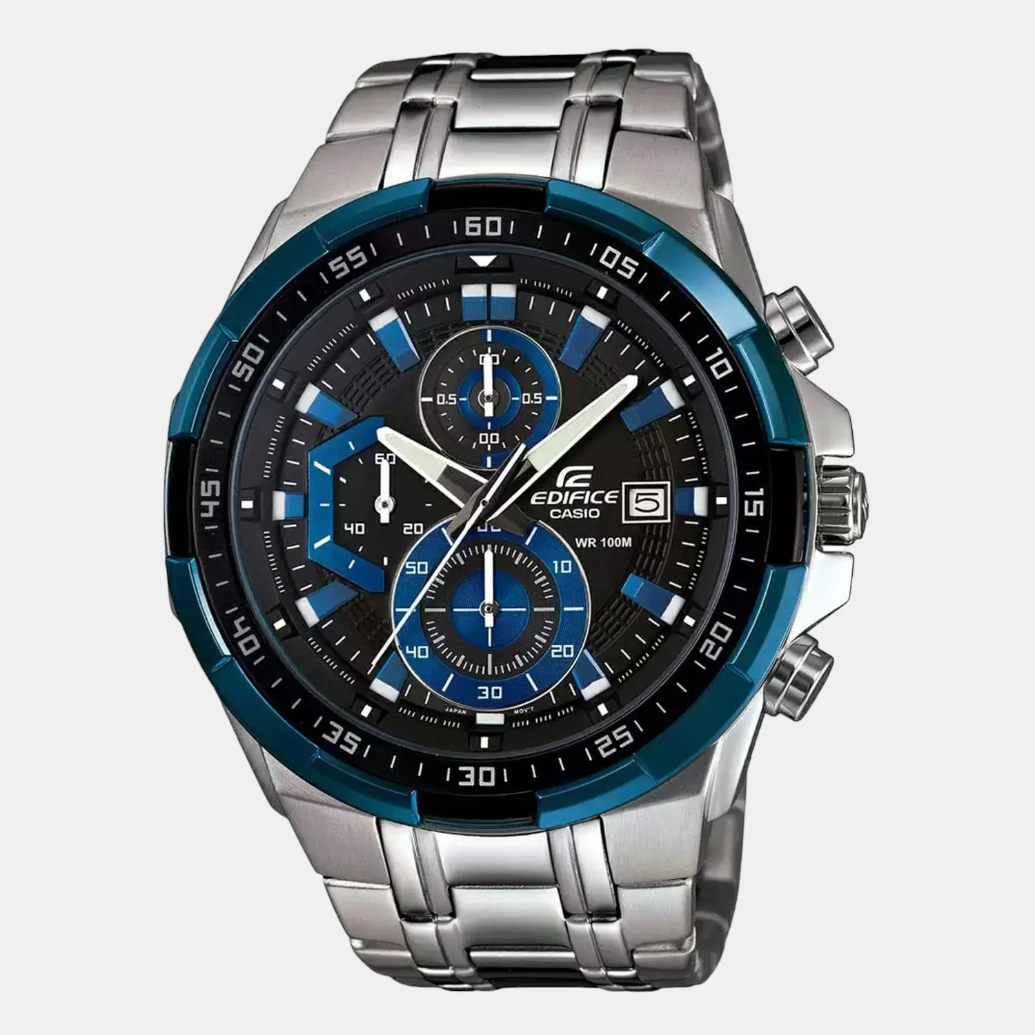 Edifice Men Quartz Black Dial Chronograph Stainless Steel Watch EX190 - Image 2