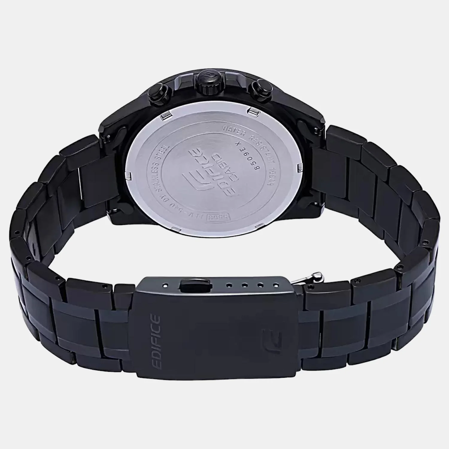 Edifice Men Quartz Black Dial Chronograph Stainless Steel Watch EX414 - Image 5