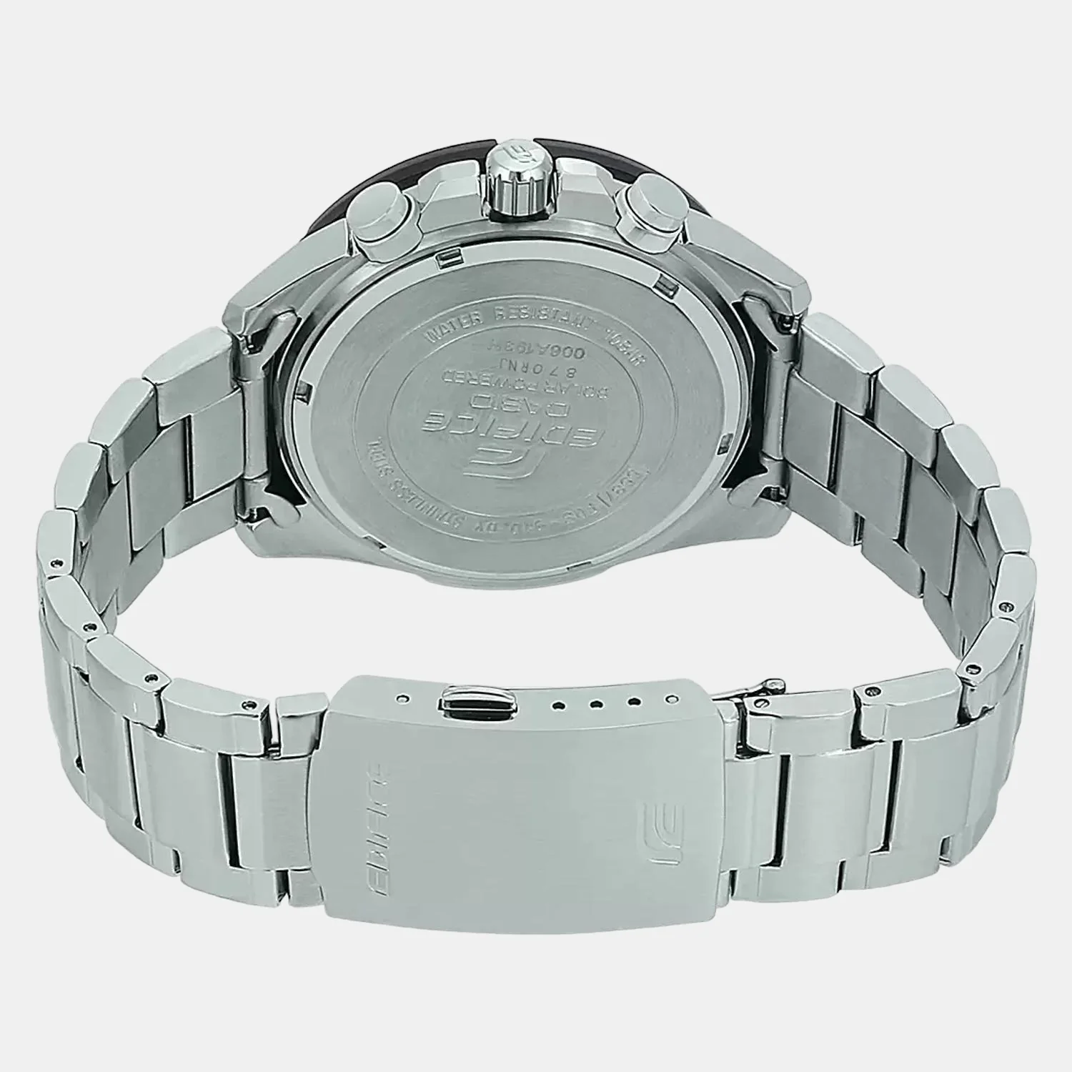 Edifice Men Quartz Black Dial Chronograph Stainless Steel Watch EX454 - Image 3