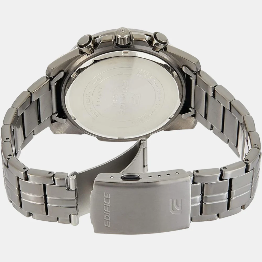 Edifice Men Quartz Black Dial Chronograph Stainless Steel Watch EX491 - Image 2
