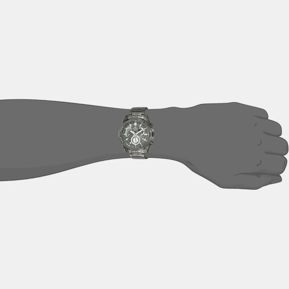 Edifice Men Quartz Black Dial Chronograph Stainless Steel Watch EX491 - Image 6