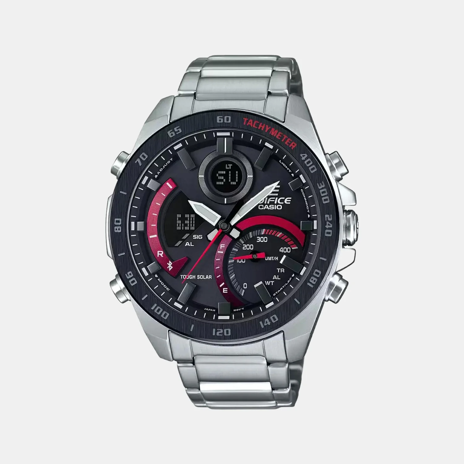 Edifice Men Quartz Black Dial Chronograph Stainless Steel Watch EX499 - Image 2
