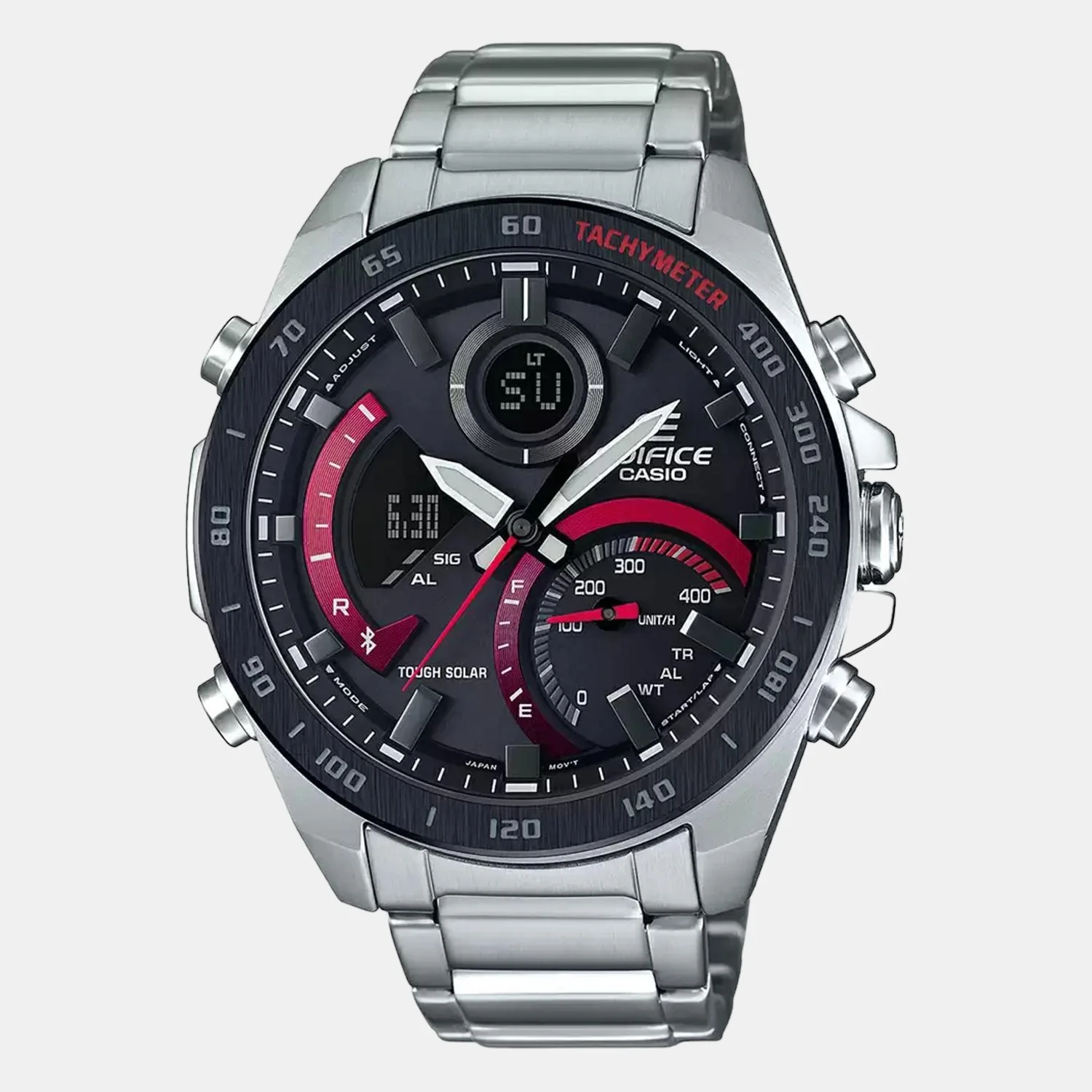 Edifice Men Quartz Black Dial Chronograph Stainless Steel Watch EX499 - Image 3