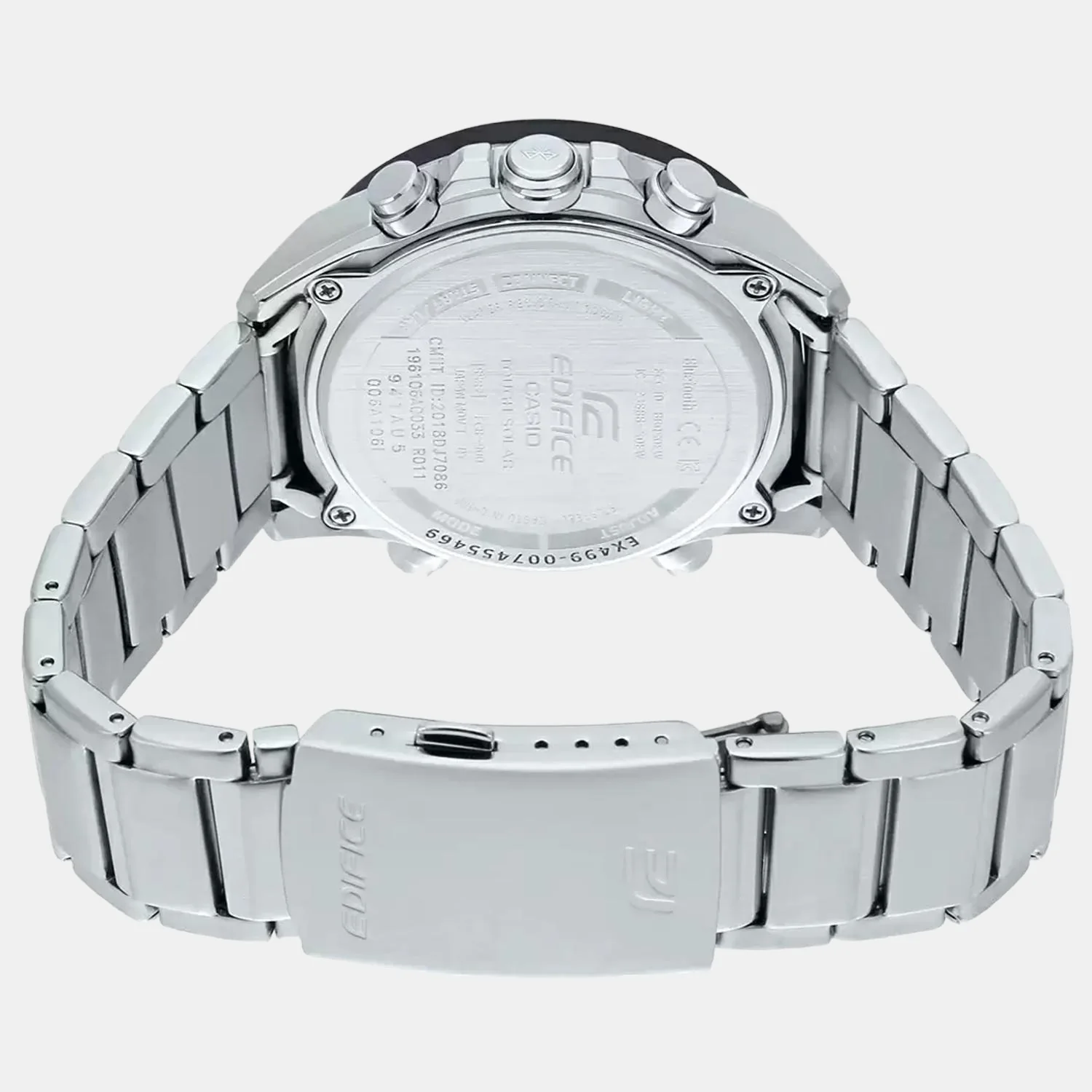 Edifice Men Quartz Black Dial Chronograph Stainless Steel Watch EX499 - Image 6