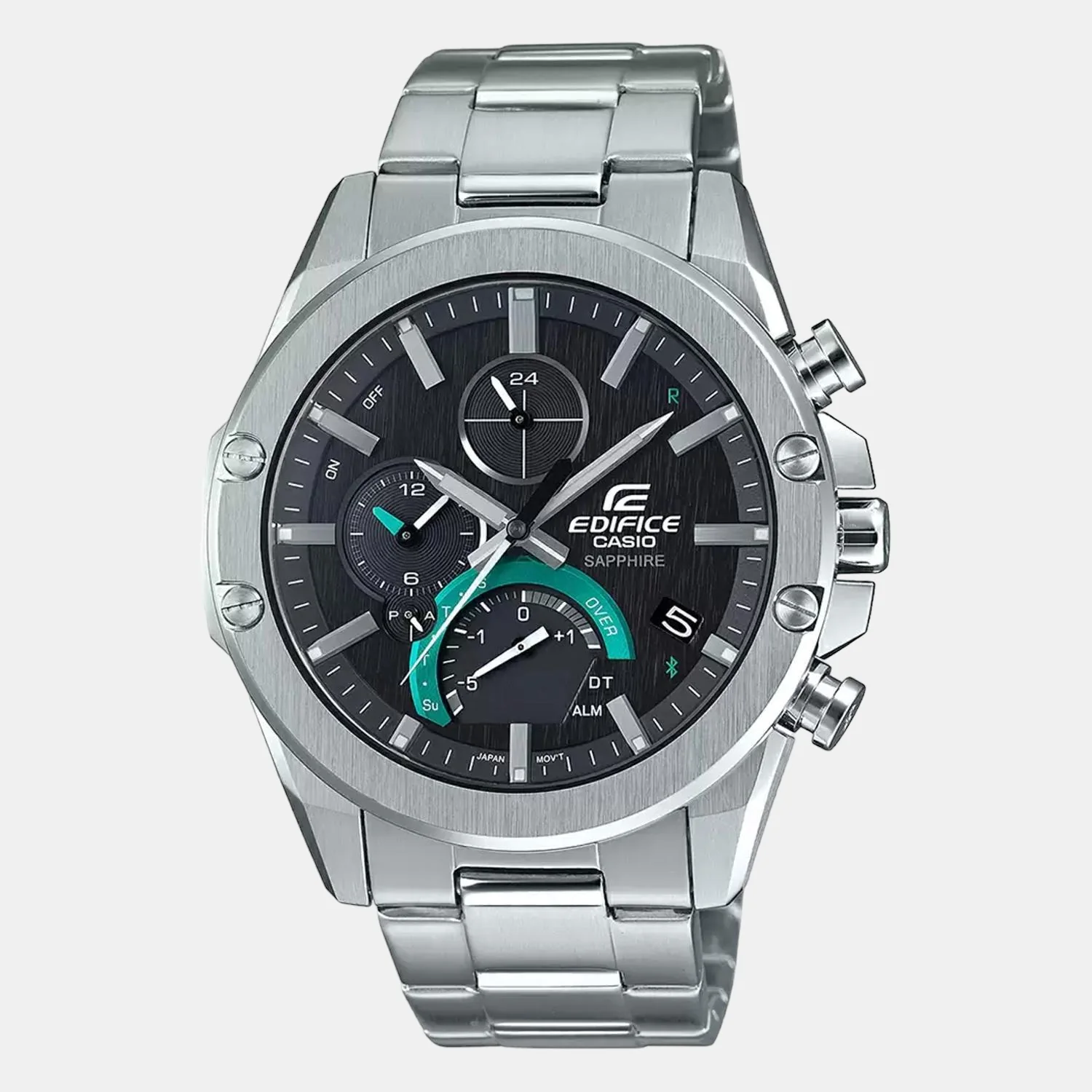 Edifice Men Quartz Black Dial Chronograph Stainless Steel Watch EX511 - Image 2