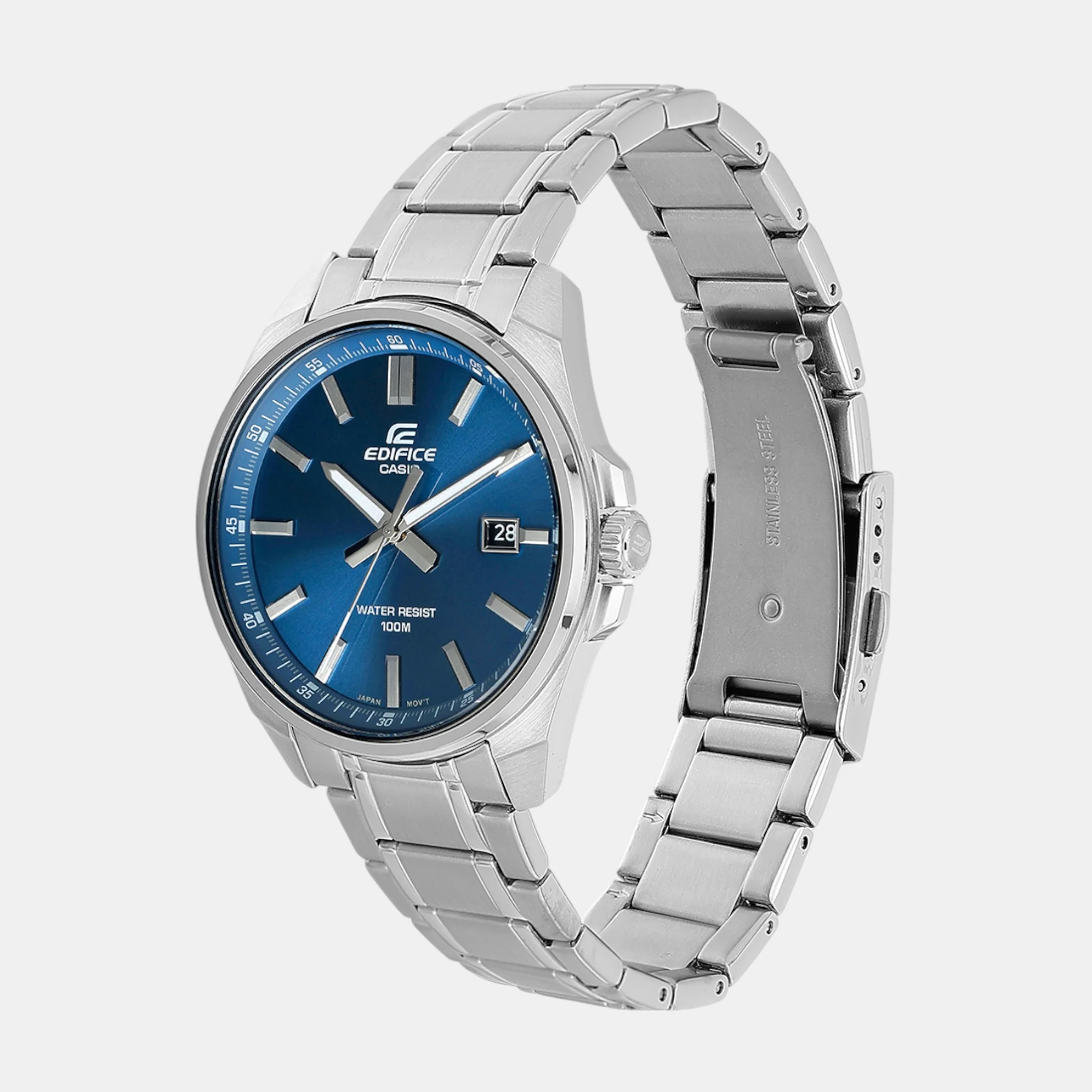 Edifice Men Quartz Blue Dial Analog Stainless Steel Watch ED619 - Image 3
